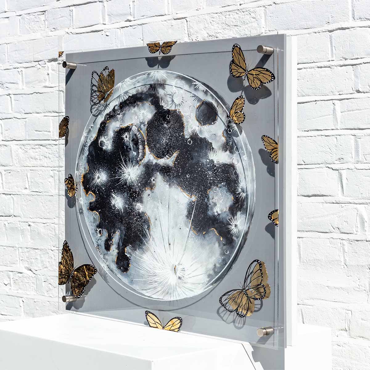 Original Full Moon Artwork - Handmade Wall Decor for Home, Office & Gift Giving - Perfect for Living Room, Bedroom & Wedding Presents