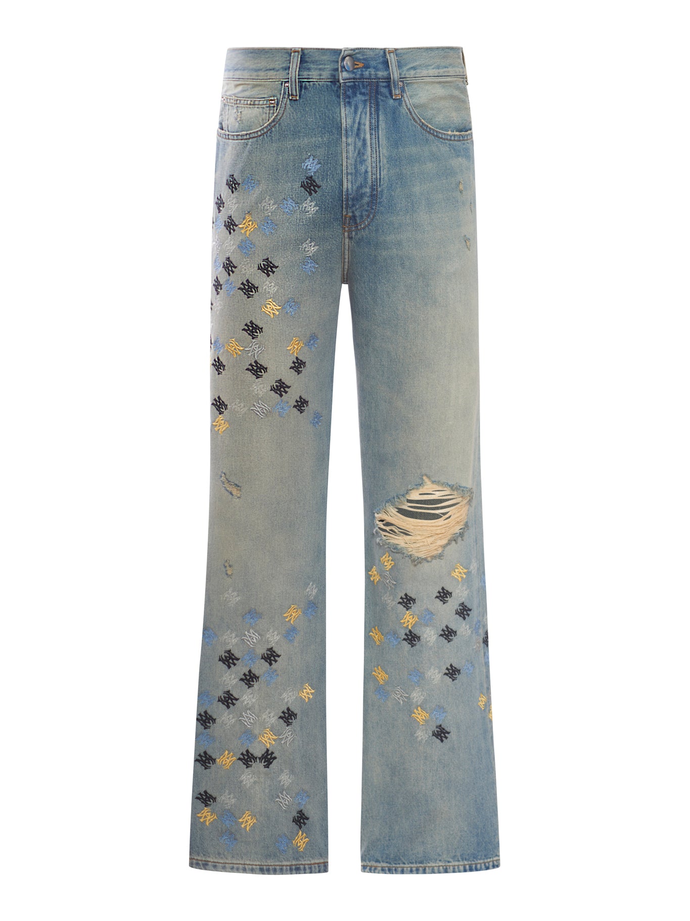 Embroidered High-Waisted Jeans for Women - Trendy Quad Stitch Denim Pants for Casual & Night Out