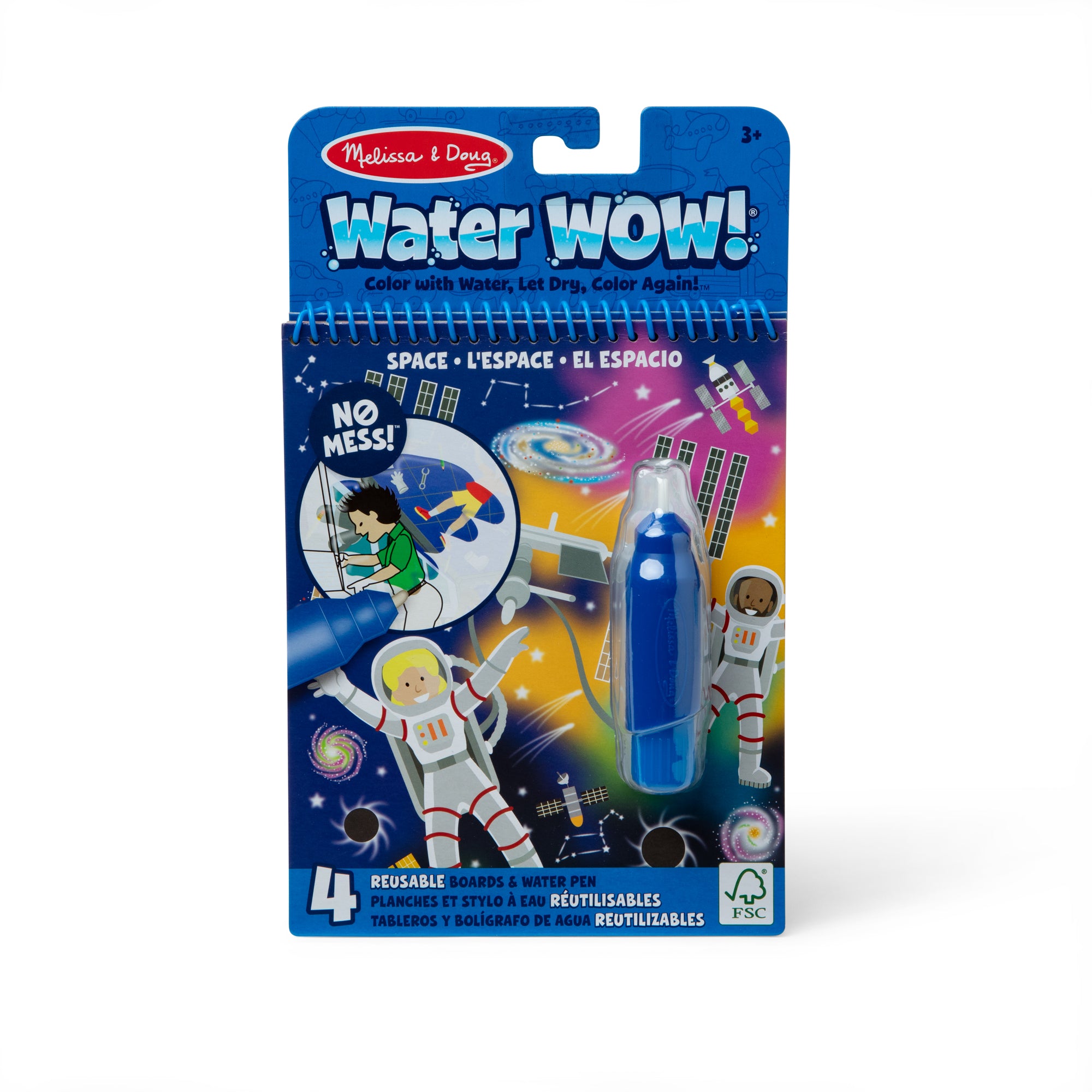 Water Wow! Space Water Reveal Pad - Reusable Travel Activity Book for Kids | Mess-Free Coloring & Learning Fun | Perfect for Road Trips, Airplanes & Quiet Time