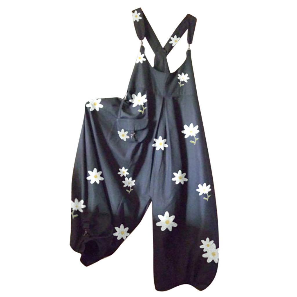 Women's Casual Loose Long Boho Romper Jumpsuit - Wide Leg Baggy Cotton Overalls with Pockets | Perfect for Summer Outfits, Beach Vacations & Boho Fashion