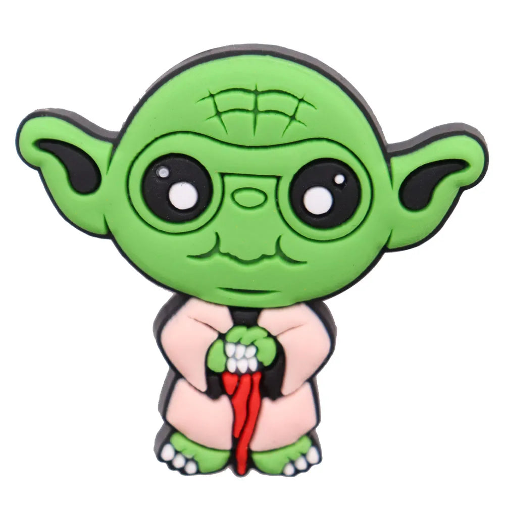 22Pcs Baby Yoda Shoe Charms - Cute Green Alien PVC Sandal Accessories for Boys & Girls - Perfect for Garden Parties, Cosplay & Gifts