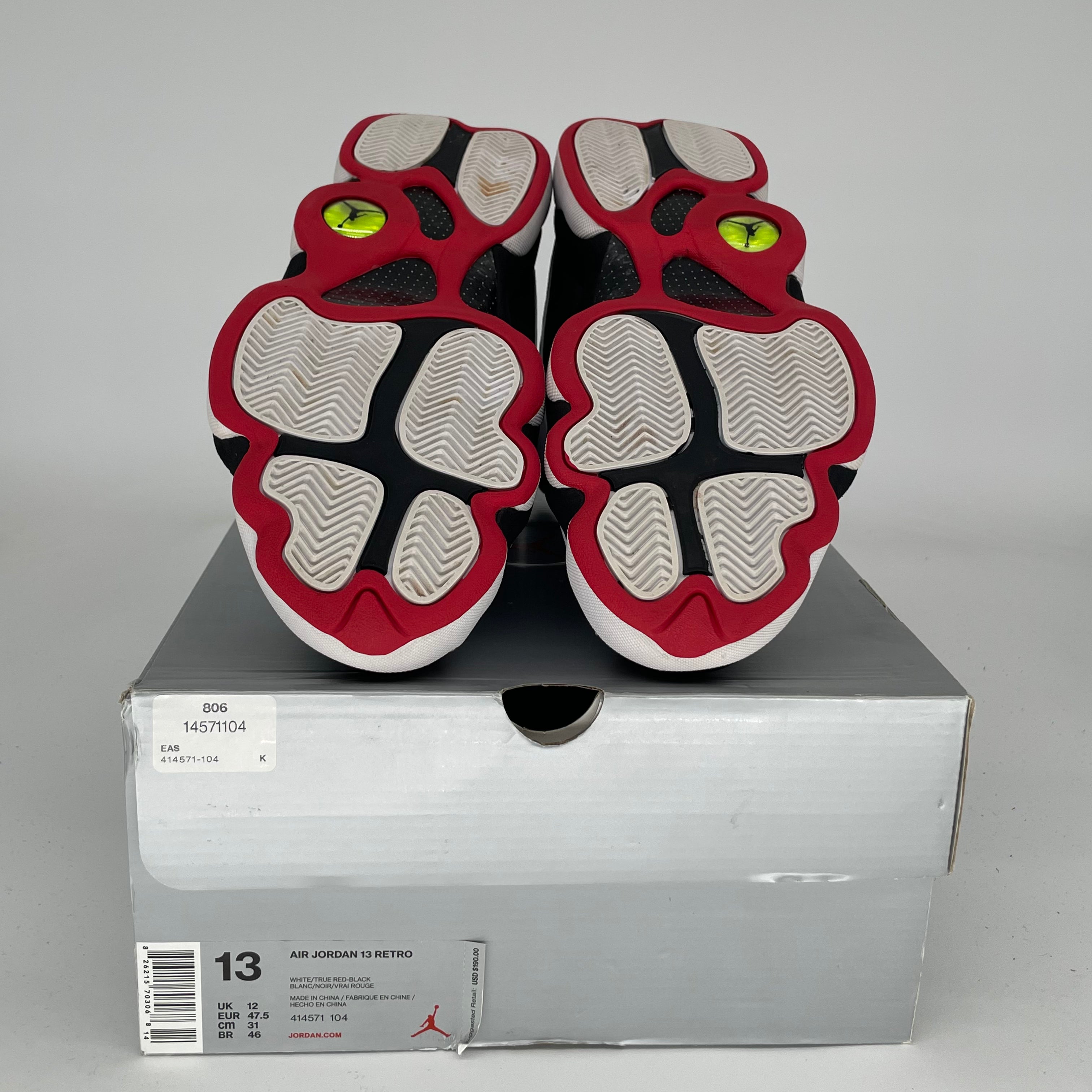 Original Air Jordan 13 Retro 'He Got Game' Men's Basketball Shoes Size 13 - White/Black-Varsity Red 414571-104 - Perfect for Streetwear & Basketball Games