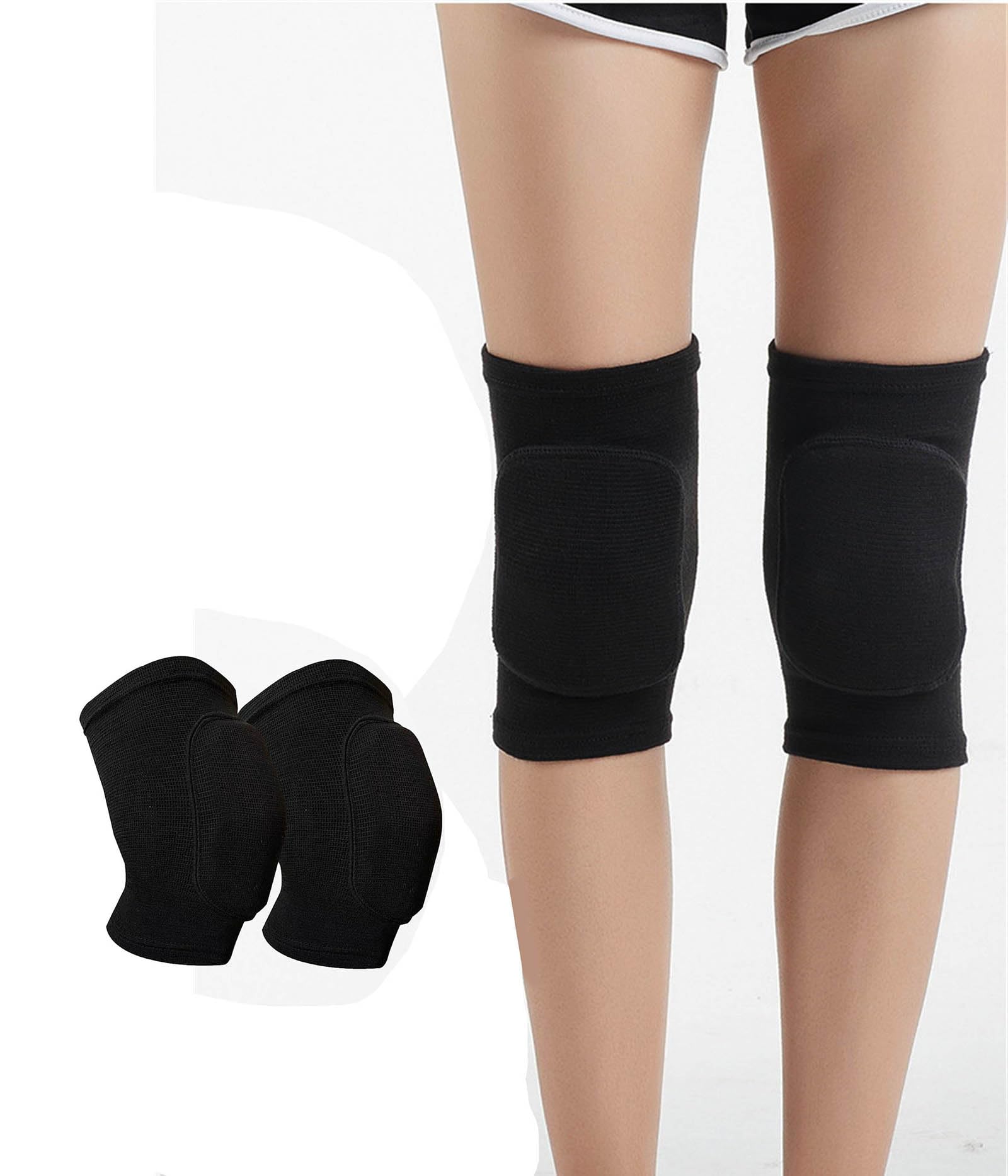 YYaaloa Women's Knee Pads - Soft Elastic Knee Support for Dance, Wrestling, Volleyball, Football, Yoga, Basketball & Skating - Breathable & Flexible Knee Protectors (Black, Medium) - Perfect for Sports, Gym Workouts & Outdoor Activities