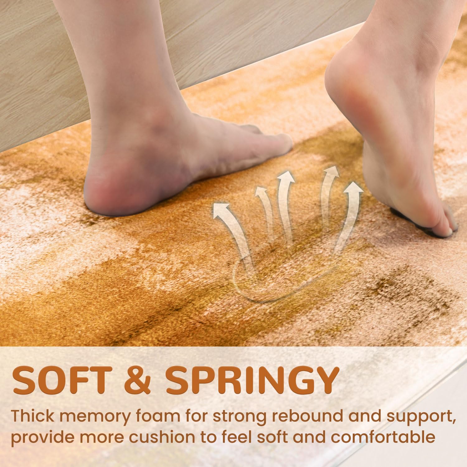 OTOB Kitchen Mats Set of 2 - Non-Slip Waterproof Anti-Fatigue Floor Mats for Kitchen, Office & Laundry Room - Comfortable Standing Mat with Modern Abstract Design - Perfect for Cooking, Dishwashing & Long Work Hours