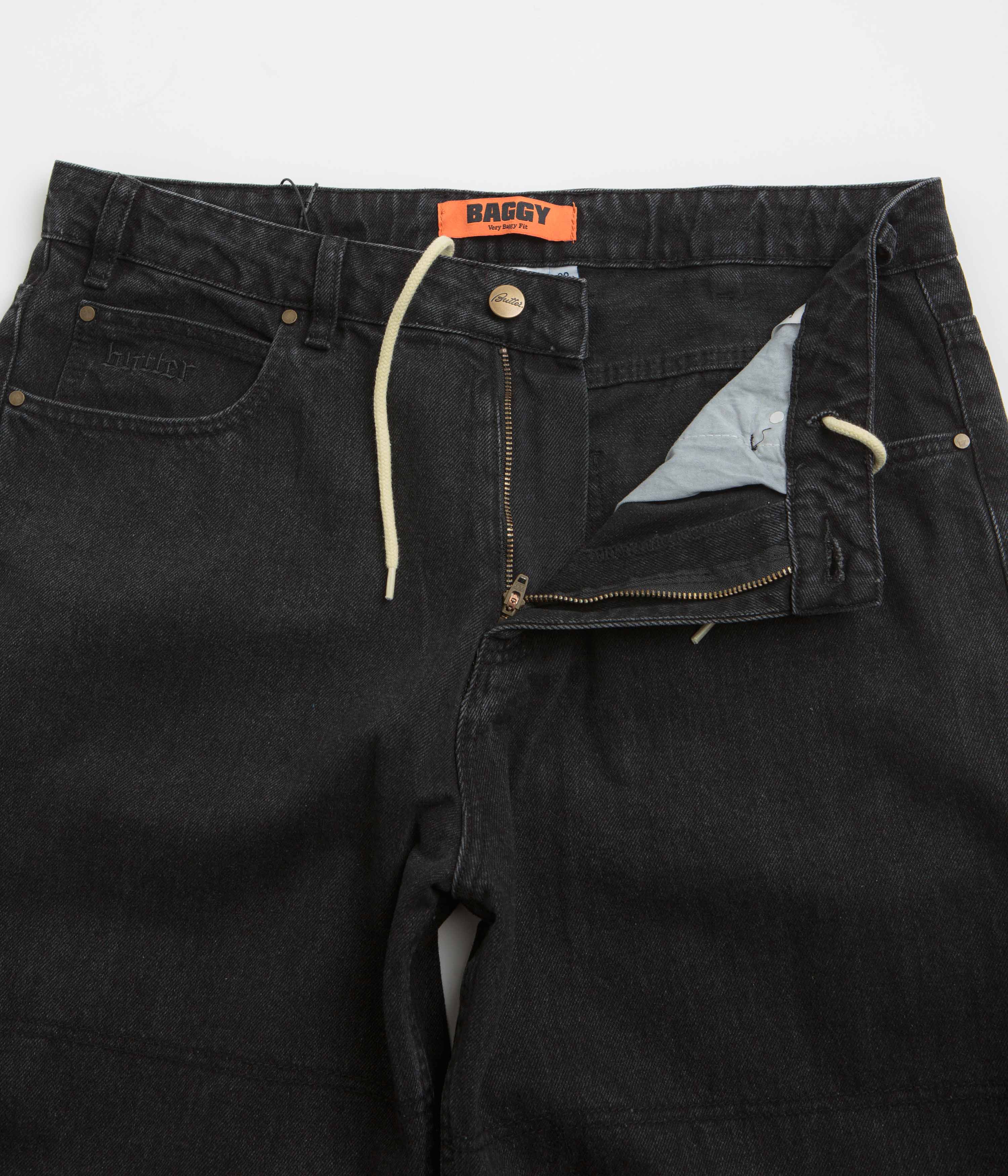 Butter Goods Rivet Jeans - Washed Black Denim Pants for Men | Stylish Slim Fit Jeans with Rivet Details | Perfect for Casual Wear, Street Style & Everyday Outfits