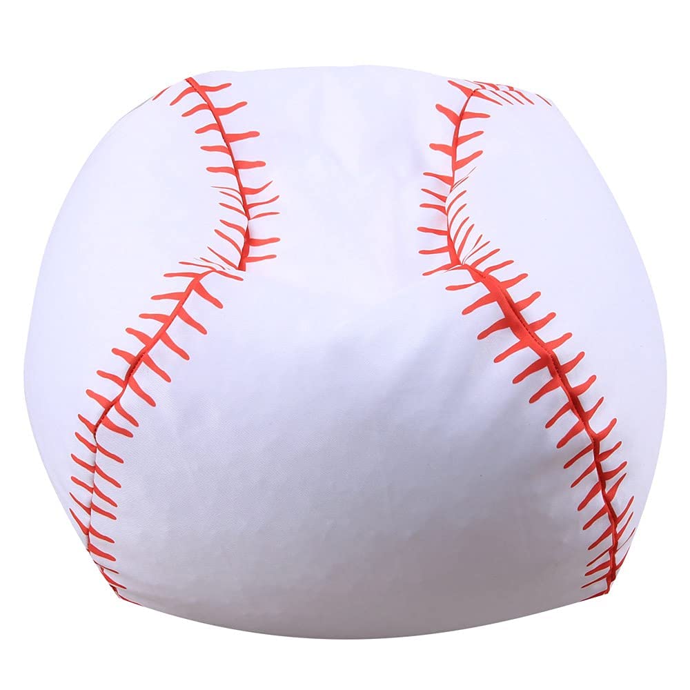 LMYOVE Stuffed Animal Storage Bean Bag Chair Cover - No Filler Included, Kids Baseball Themed Bean Bag Chair for Organizing Plush Toys, Toddler Toy Storage Solution 38 Inch - Perfect for Playrooms, Bedrooms & Daycare Centers