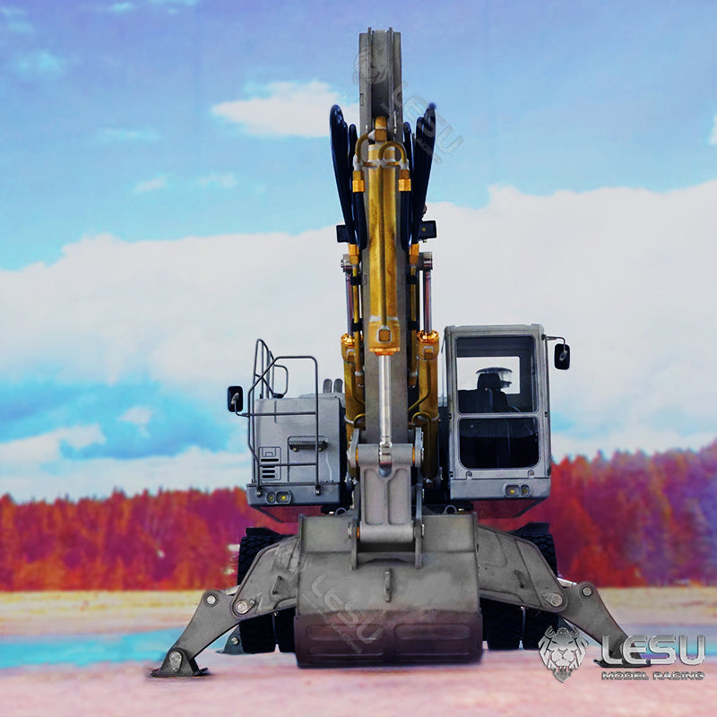 1/14 LESU RC Metal Aoue ET30H Wheeled Excavator Toy - Hydraulic System with Pump Valve, LED Lights & Axle - Fast Shipping - Perfect for Construction Simulation, RC Hobbyists & Collectors