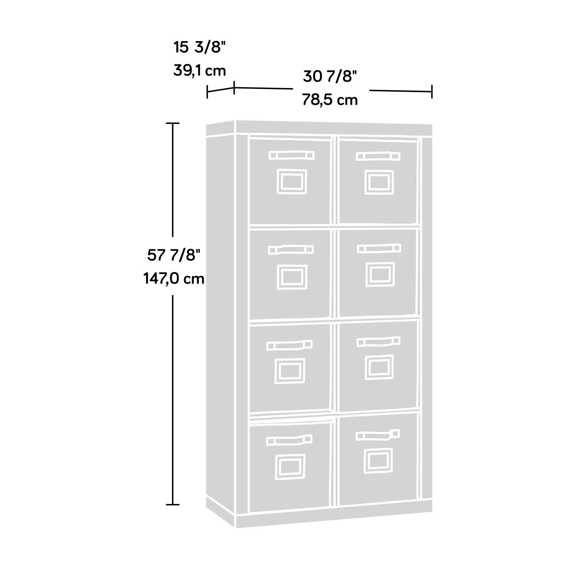 Sauder 8-Cube Storage Organizer with Fabric Bins - White Pantry Cabinet for Home Office, Bedroom & Closet Organization - Space Saving Storage Solution for Toys, Books & Clothes