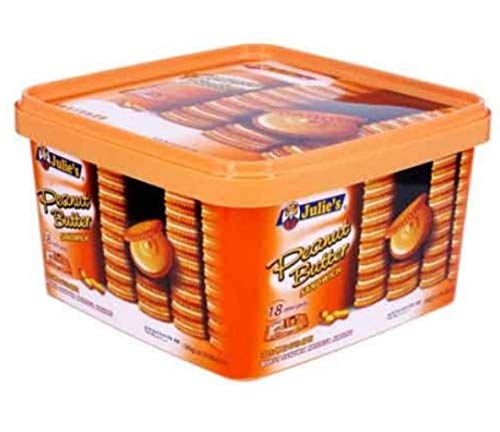 Julie's Peanut Butter Sandwich Biscuits - Crunchy Cookies with Creamy Peanut Butter Filling (540g) | Perfect for Snacking, Lunchboxes & Tea Time Treats
