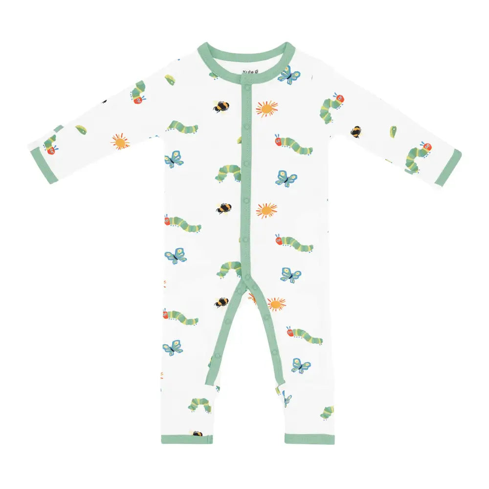 Kyte Baby Organic Cotton Snap Romper - The Very Hungry Caterpillar & Friends Print | Soft Baby Clothes for Newborns & Infants | Perfect for Playtime, Nursery & Photo Shoots