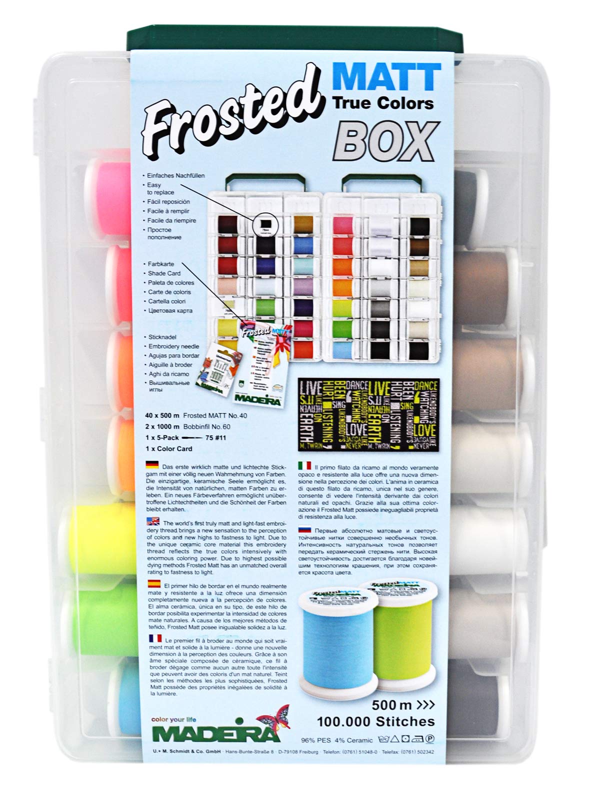 Madeira Embroidery Thread 8088 Frosted Matte Box - Premium Quality Embroidery Floss for Hand Sewing, Cross Stitch & Needlework - Perfect for DIY Crafts, Quilting & Fabric Projects