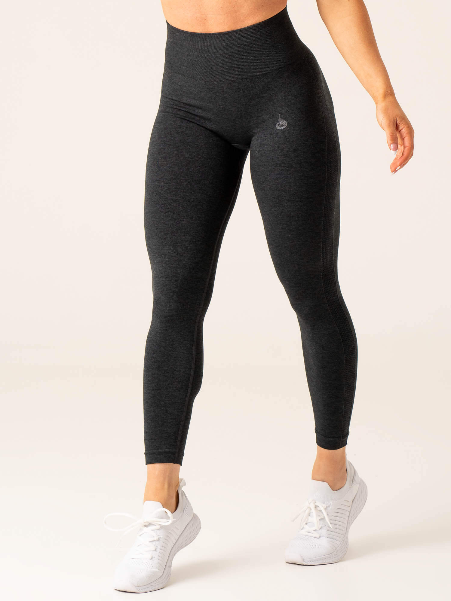 Evolve Seamless Leggings for Women - High Waisted Yoga Pants, Black Marl - Perfect for Workout, Running, Gym & Lounge Wear