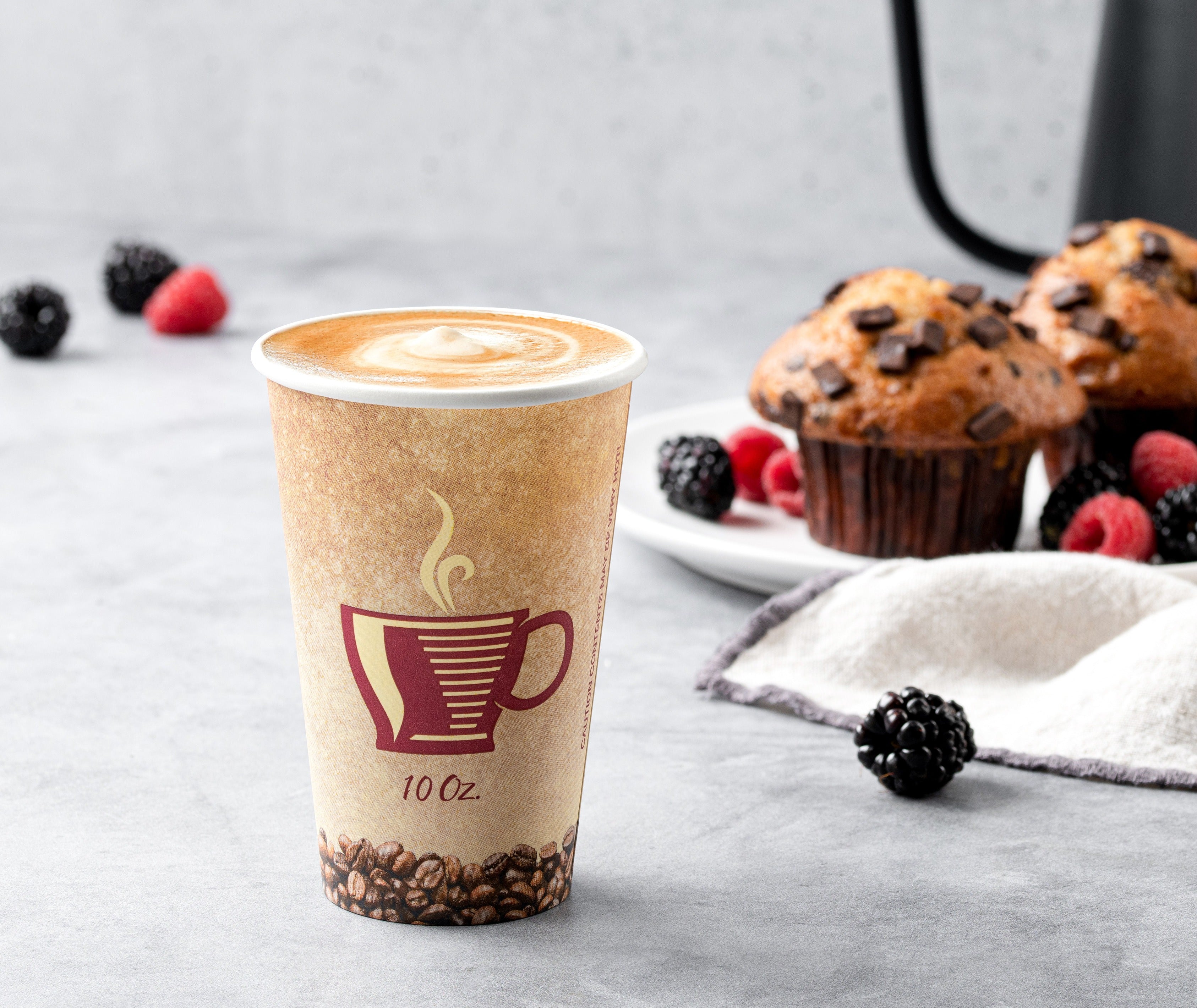 Eco-Friendly Disposable Paper Coffee Cups with Lids - 12oz/16oz Bulk Pack for Hot & Cold Beverages - Perfect for Office, Cafes, and Home Use
