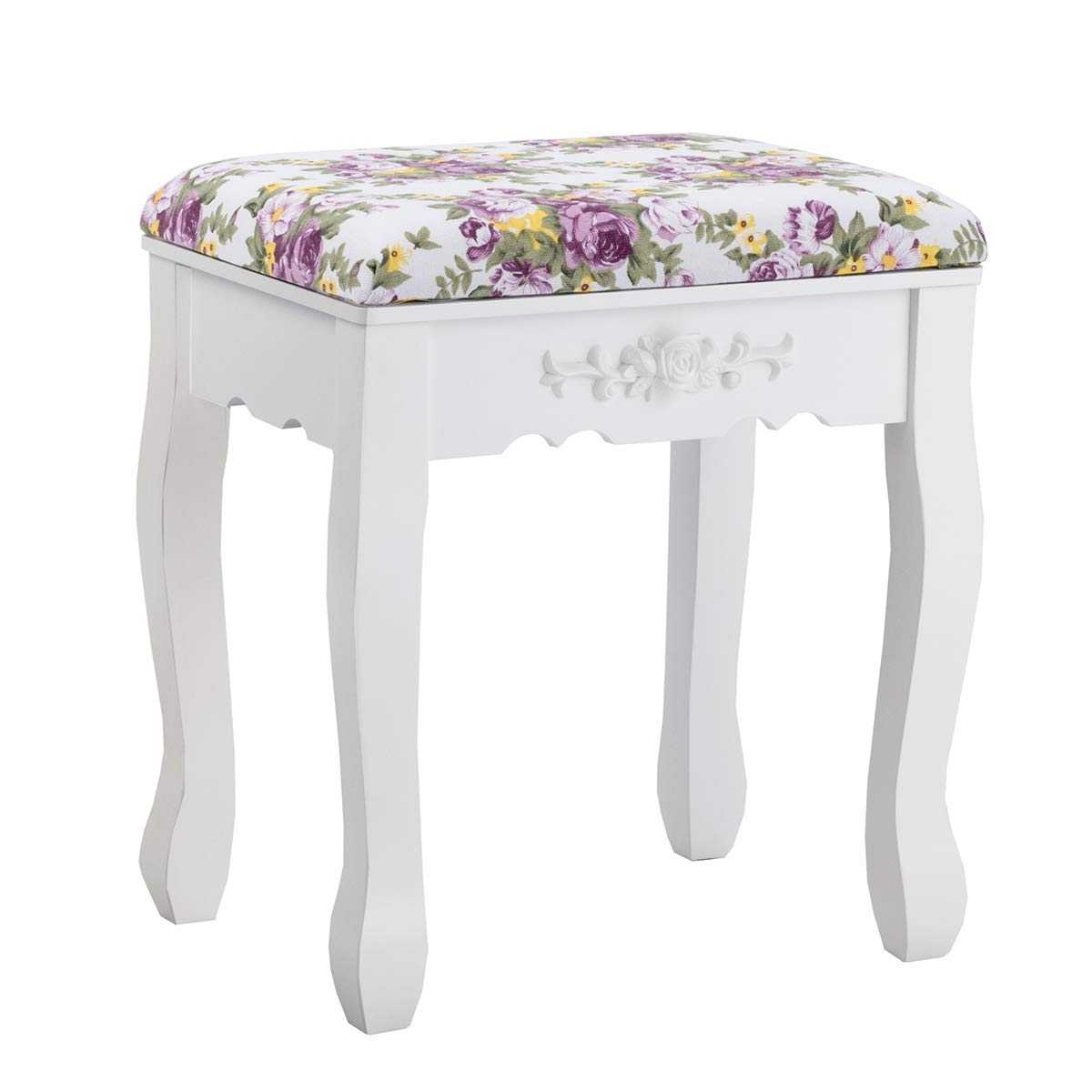 HOMGX White Vanity Table Set with Tri-Fold Oval Mirror, 7 Drawers & Cushioned Stool - Durable Paulownia Wood Makeup Desk & Storage Organizer for Bedroom, Dressing Table & Writing Desk - Perfect for Girls' Room, Home Decor & Beauty Routine