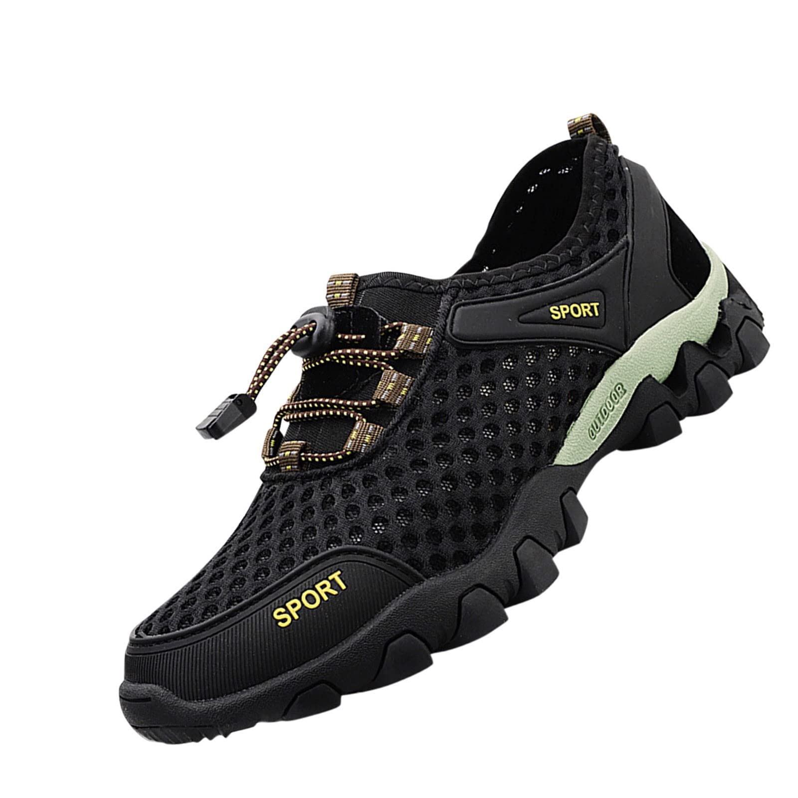 **Men's Breathable Mesh Hiking Shoes - Lightweight Outdoor Sports Sneakers for Walking, Running & Office Wear - Black**    *(Perfect for Hiking, Casual Wear, Gym, Travel & Daily Commute)*