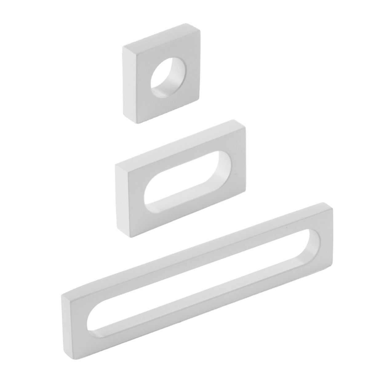 Matte White Square Drawer Pulls & Cabinet Knobs - Modern Loop Handle for Kitchen Cabinets, Dressers & Furniture Hardware (Set of 10) - Perfect for Home Renovation & DIY Projects
