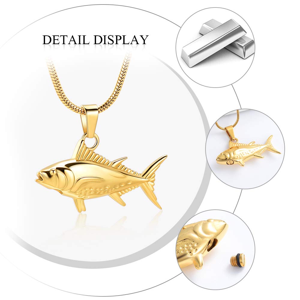 IMRSANL Cremation Jewelry - Memorial Ashes Necklace for Men & Women - Shark Fish Urn Pendant for Human & Pet Ashes - Keepsake Jewelry for Loved Ones - Perfect for Memorial Services & Everyday Remembrance