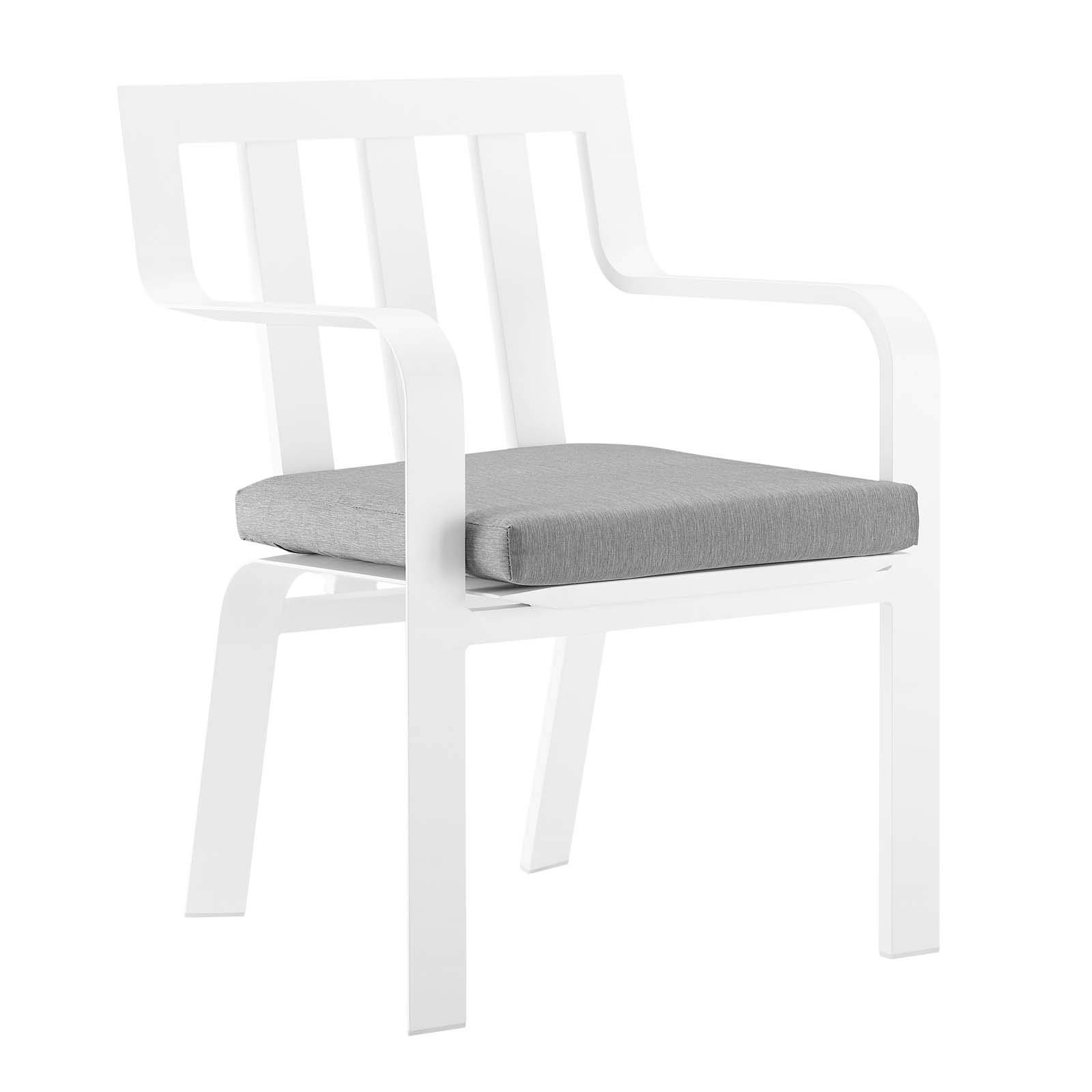 Modway EEI-3961-WHI-GRY Baxley Lounge & Deep Seating Set - 2 Modern Dining Chairs in White & Gray for Living Room, Dining Area & Patio