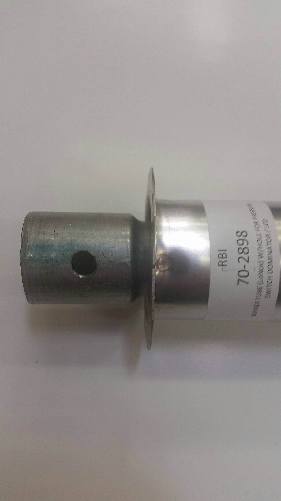 RBI 70-2898 Burner Tube with Pressure Switch Hole - Replacement Part for Furnace & Heating System Maintenance