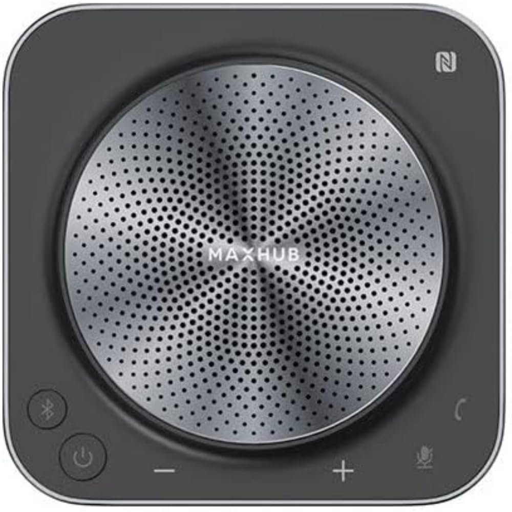 MAXHUB Conference Speaker with Built-in Microphone - Crystal Clear Audio for Business Meetings, Webinars & Remote Work (Black)