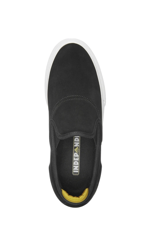 Emerica Wino X Indy Youth Slip-On Skate Shoes - Black | Comfortable Skateboard Sneakers for Boys & Girls | Perfect for Street Skating, School & Casual Wear