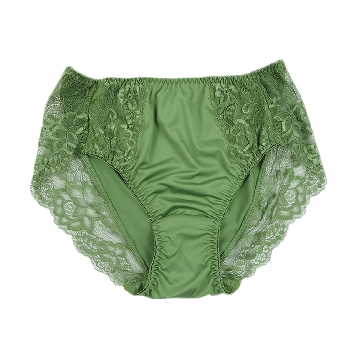 Plus Size Women's High Cut Full Brief Panties - Lace Trimmed Milk Protein Fiber Underwear for Comfort & Style - Perfect for Everyday Wear, Sleep & Lounge