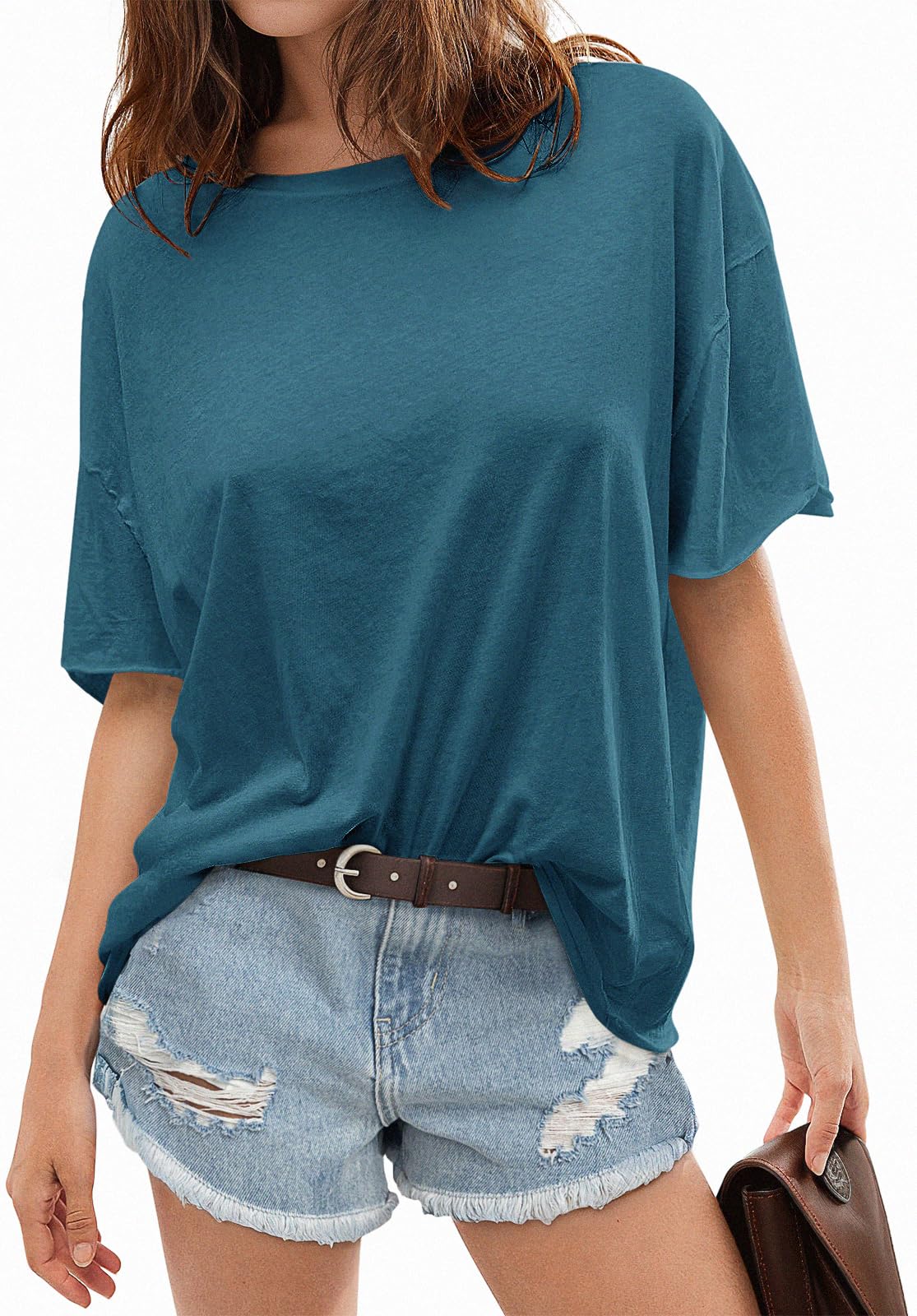 Women's Oversized T-Shirts 2024 | Loose Fit Cotton Summer Tunic Tops | Soft Short Sleeve Boxy Tee | Casual Wear, Beach Outfits & Lounge Comfort