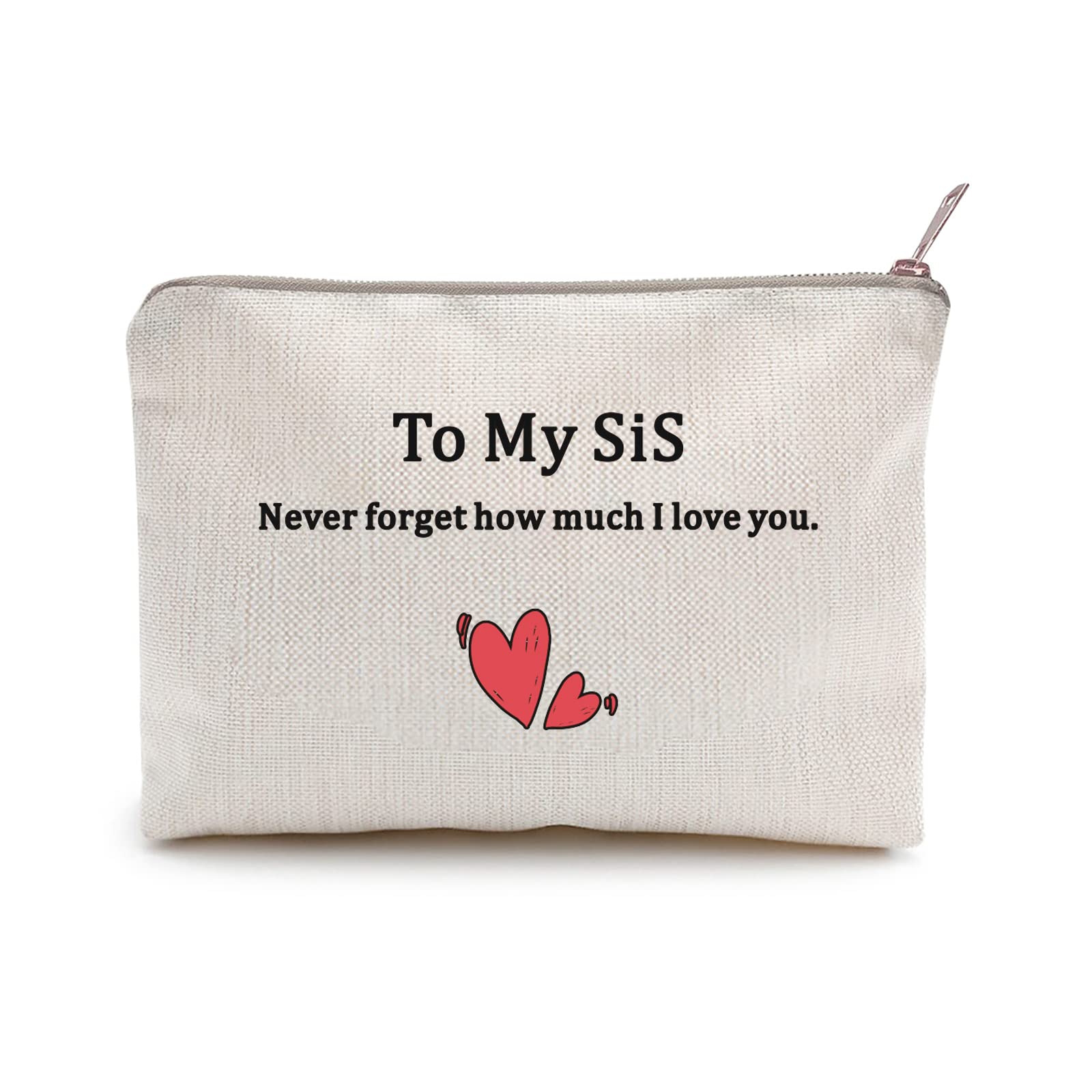 Best Sister Gift Ideas - Premium Linen Makeup Bag & Toiletry Pouch for Best Friends, Soul Sisters & Loved Ones | Perfect for Travel, Cosmetics Storage & Thoughtful Birthday Presents