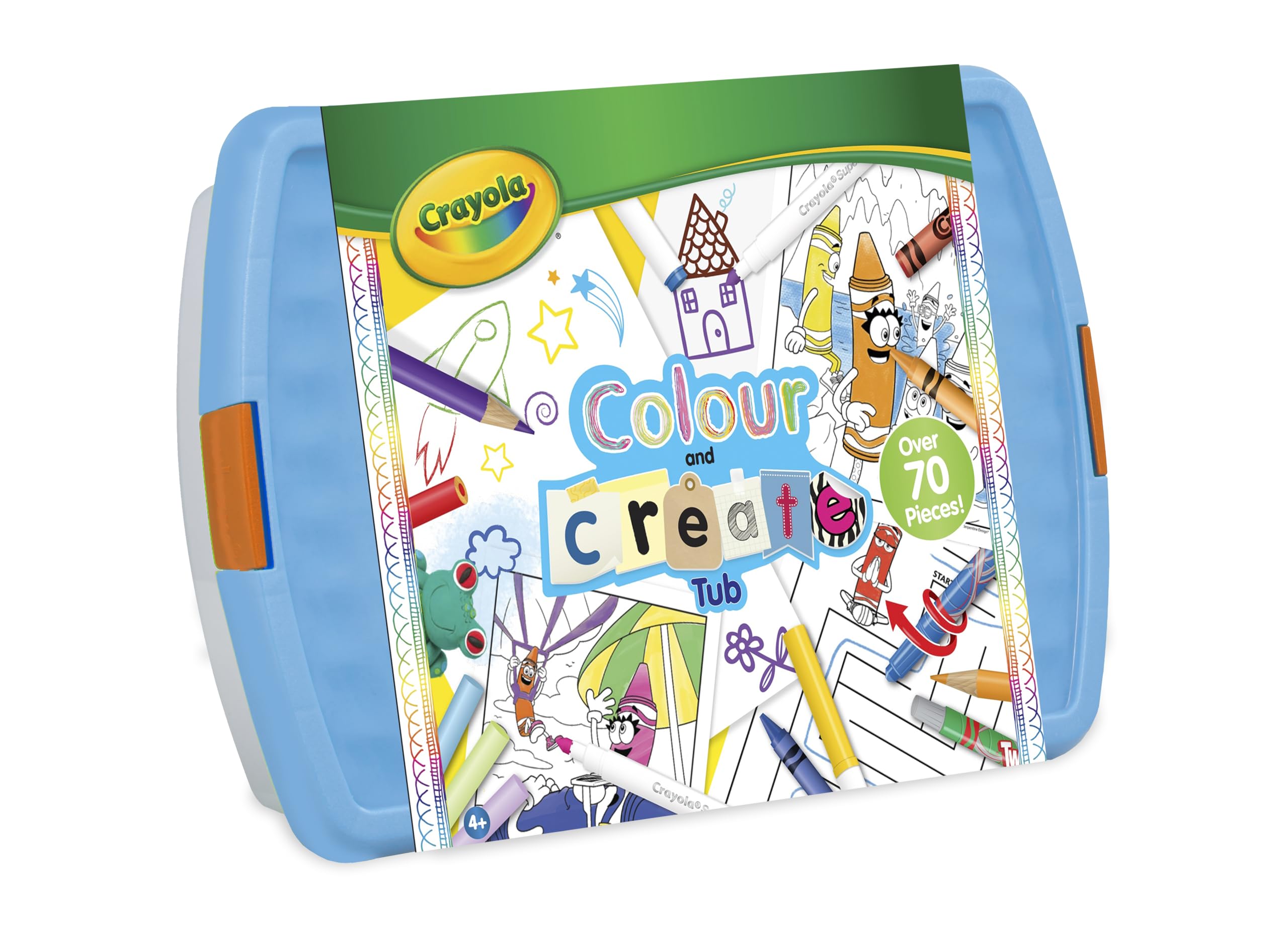 CRAYOLA Color and Create Tub - Kids Art Set with Crayons, Markers, Pencils, Pens, Chalks, Coloring Book & Stickers | Creative Arts and Crafts Kit for Children Ages 4+ | Perfect for Birthday Gifts, Classroom Activities & Home Art Projects