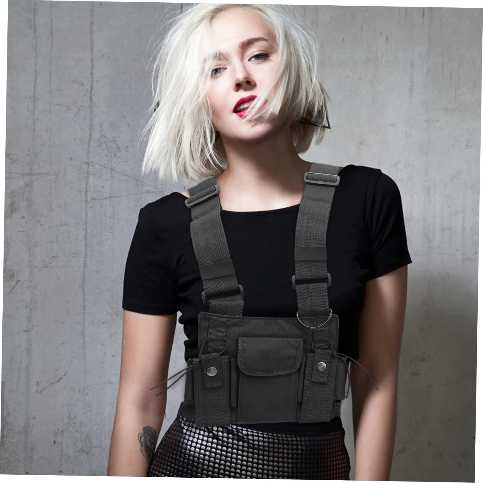 Gatuida 6-Pack Multifunctional Radio Vest Pouch for Kids & Adults - Nylon Drawstring Two-Way Radio Bag with Microphone - Perfect for Outdoor Adventures, Hiking, and Communication Enthusiasts