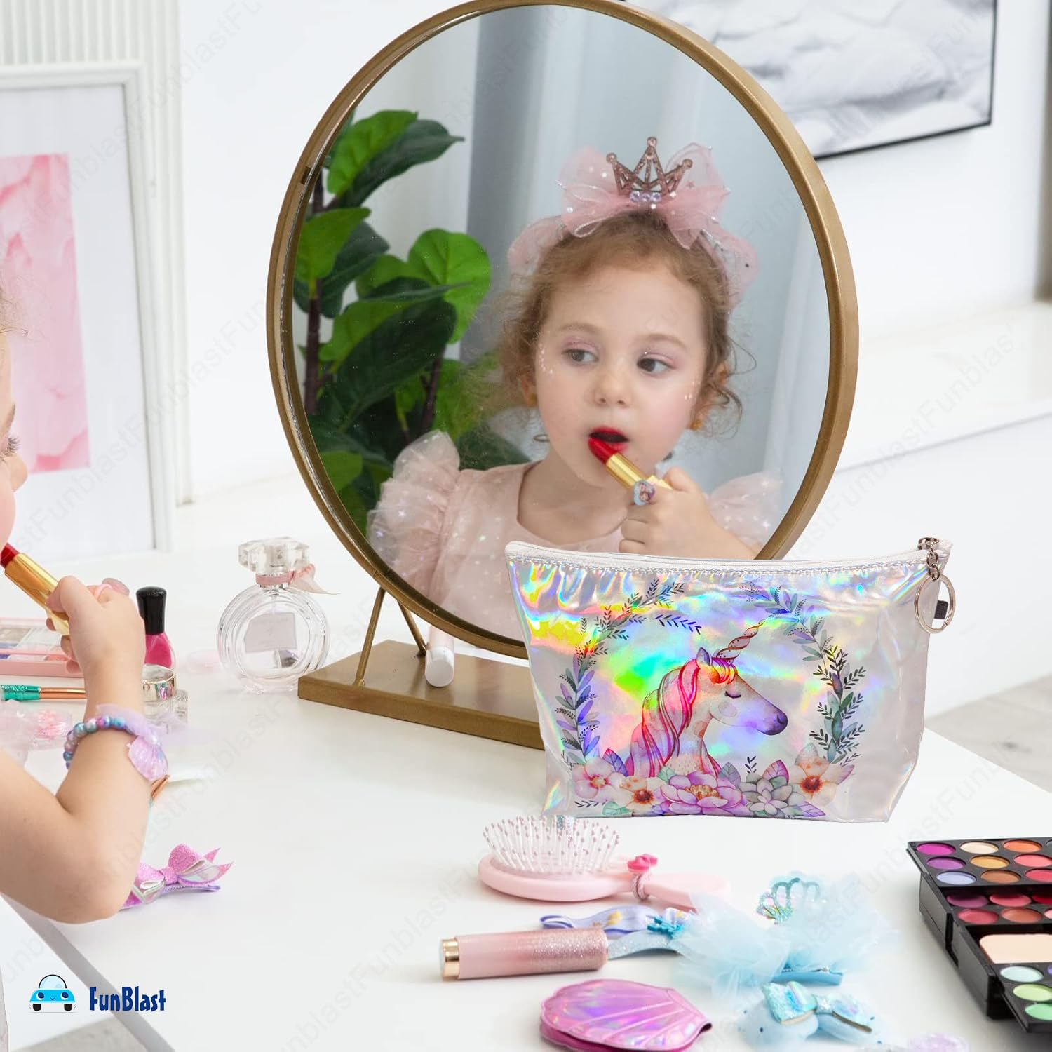 FunBlast Unicorn Pouch - Cute Zippered Pouch for School, Travel & Cosmetics | Multipurpose Organizer Bag for Stationery, Makeup & Money | Perfect Gift for Girls & Women