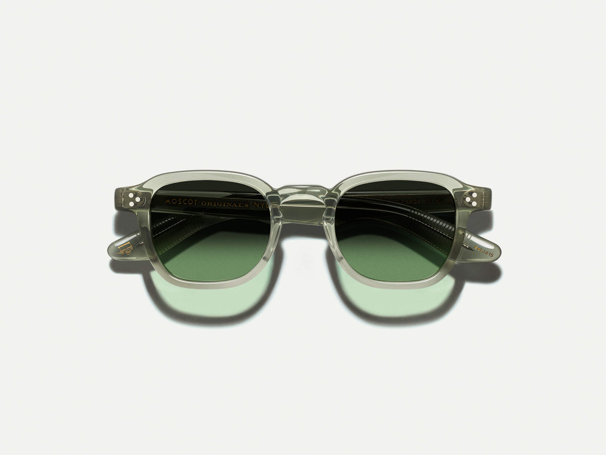 Moscot Momza Sage Green Gradient Sunglasses 49mm - Stylish UV Protection Shades for Outdoor Activities & Fashion