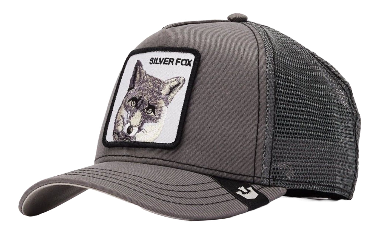 Goorin 'Silver Fox' Grey Trucker Cap - Stylish Adjustable Snapback Hat for Men & Women - Perfect for Outdoor Activities, Sports, and Casual Wear