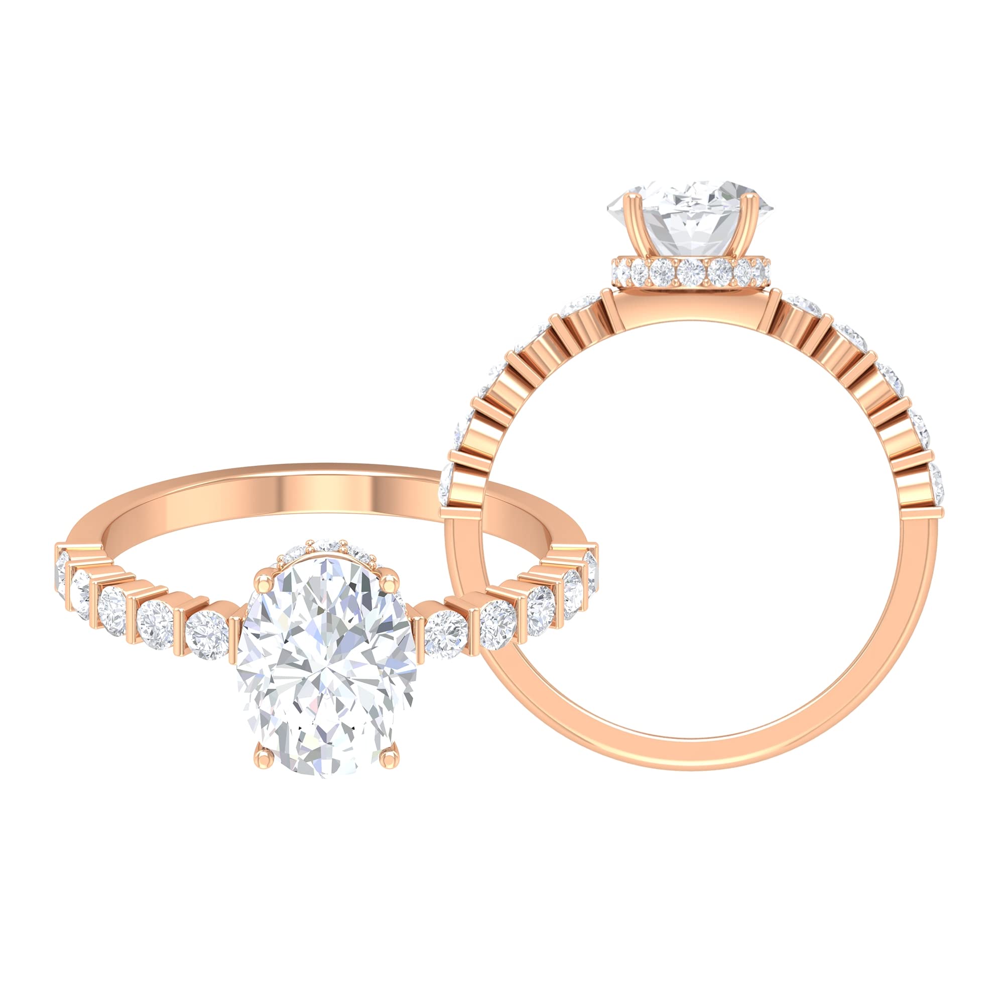 3 CT Oval Moissanite Solitaire Engagement Ring for Women - 7x9mm Brilliant Cut 14K Solid Gold Wedding Band - Perfect for Proposals, Anniversaries & Special Occasions