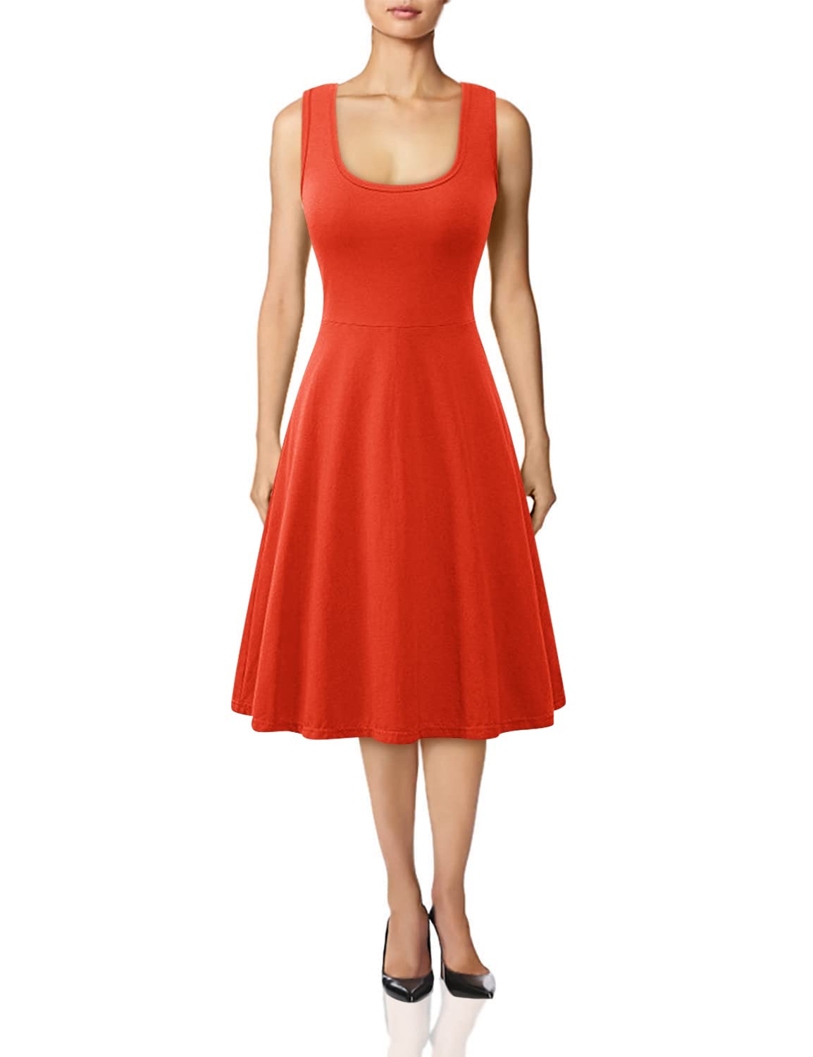 BOFETA Women's Sleeveless Flared Tank Swing Tunic Dress - Summer Casual Flowy Dress for Women | Perfect for Beach, Vacation, and Everyday Wear