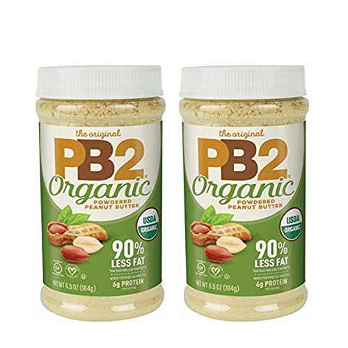 Organic PB2 Powdered Peanut Butter - USDA Certified, Non-GMO, Gluten-Free, 6.5oz (Pack of 2) - Perfect for Smoothies, Baking & Low-Fat Recipes