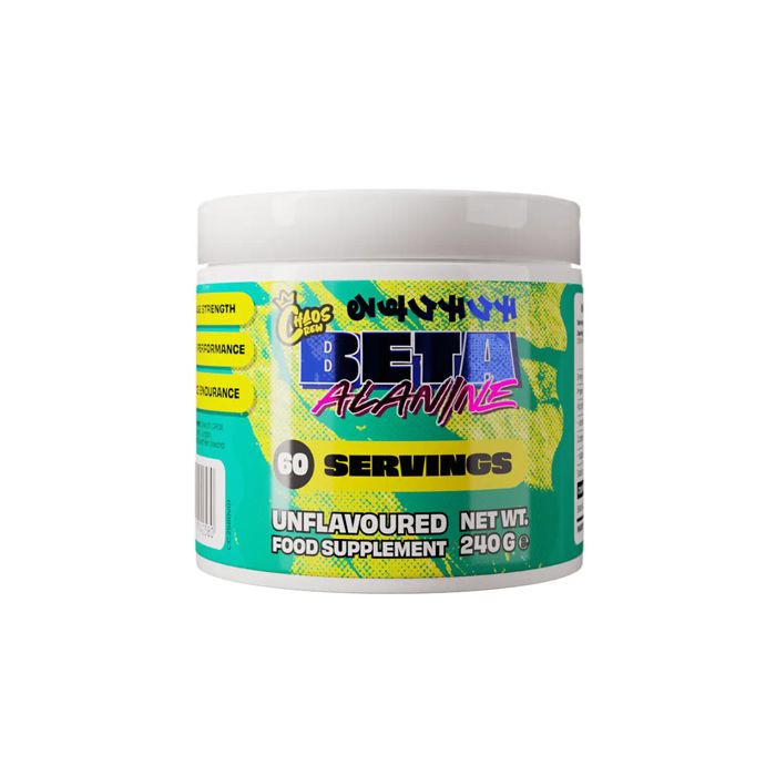 Chaos Crew Beta Alanine Powder 240g - Pre Workout Supplement for Muscle Endurance & Strength - Perfect for Gym, Running & Athletic Performance
