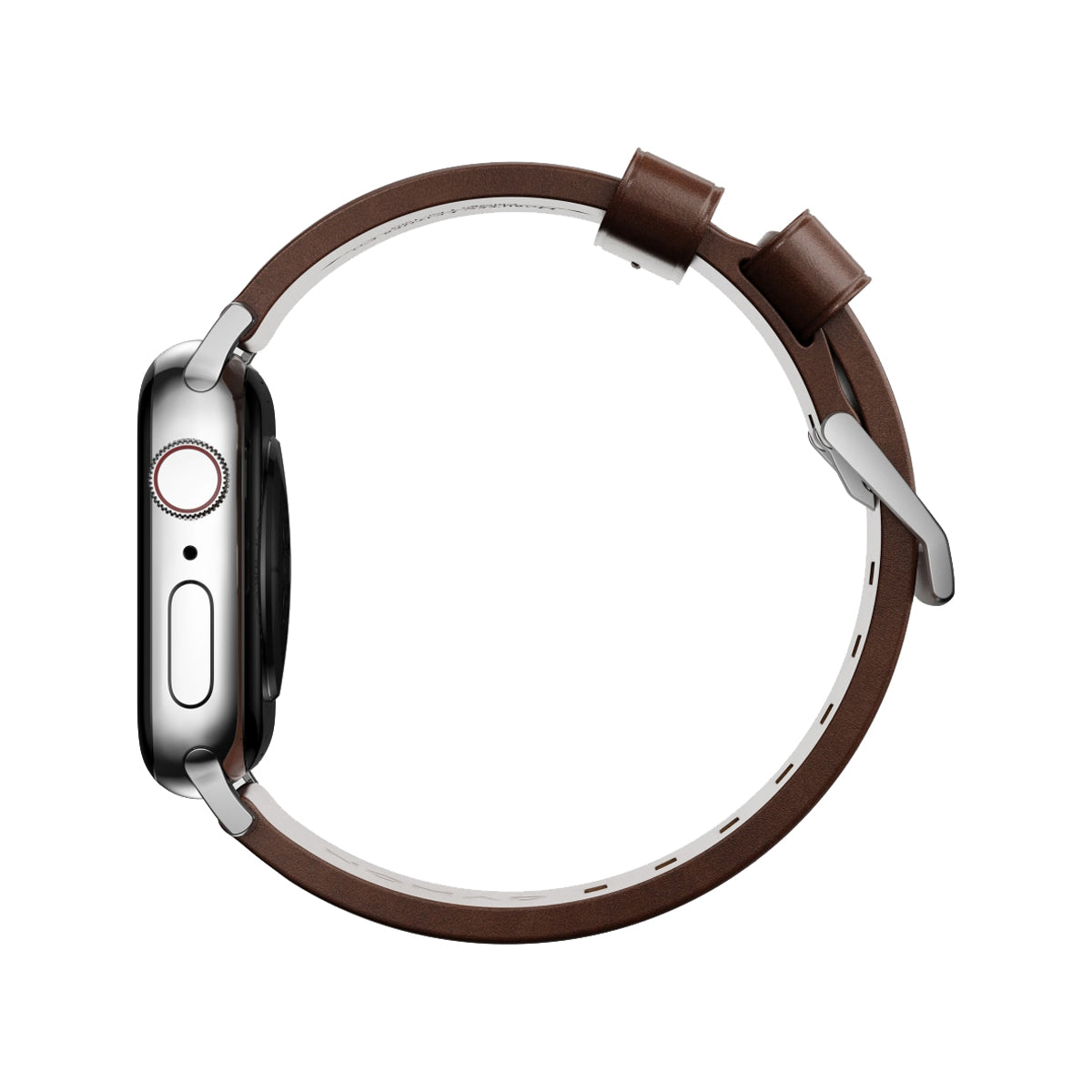 Nomad Modern Leather Band for Apple Watch 40mm/41mm - Silver Hardware & Rustic Brown Horween Leather | Perfect for Business, Casual & Outdoor Activities