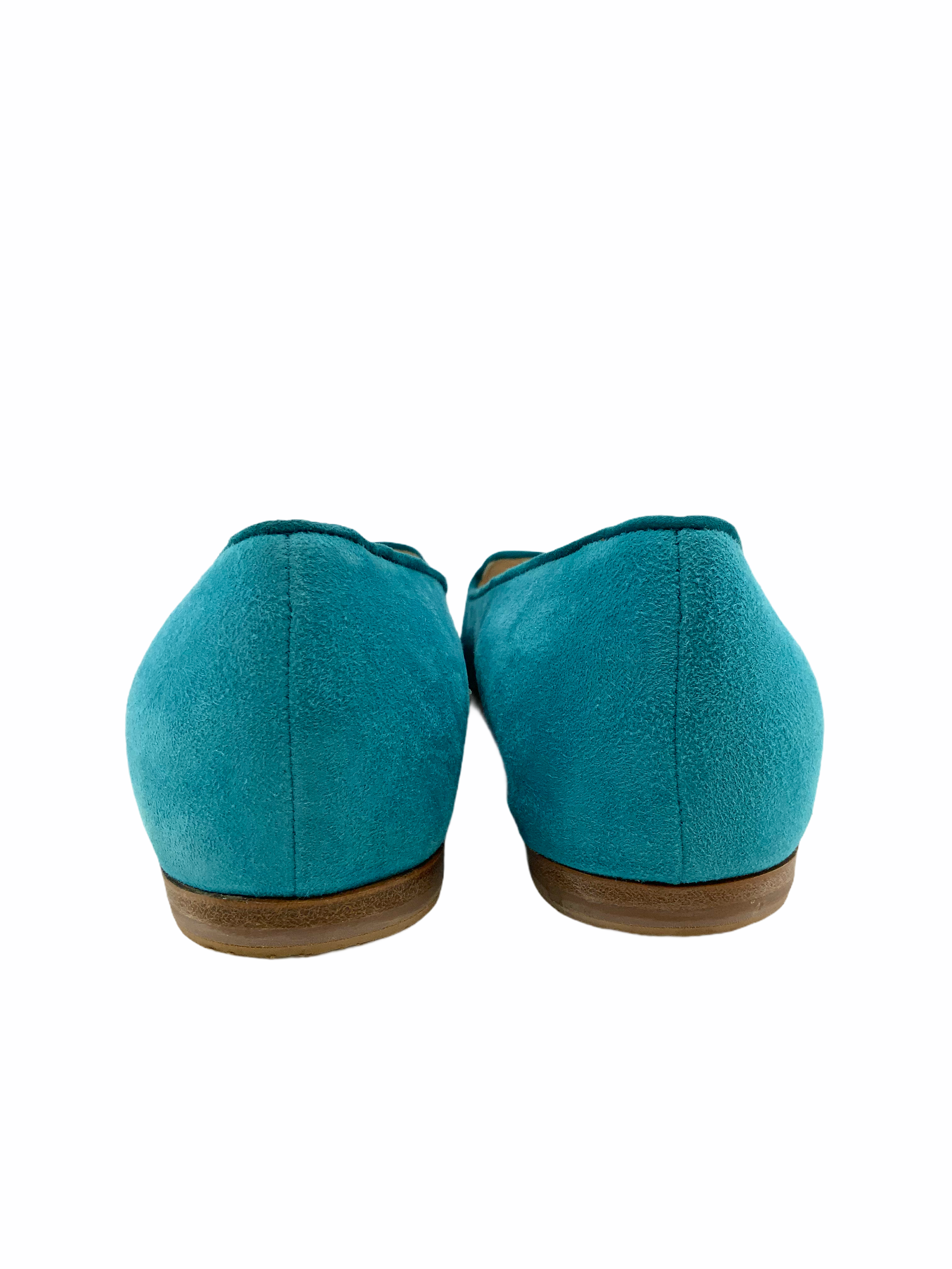 Prada Women's Turquoise Suede Ballet Flats - Size 8 US | Comfortable & Stylish Shoes for Work, Date Night & Casual Outings