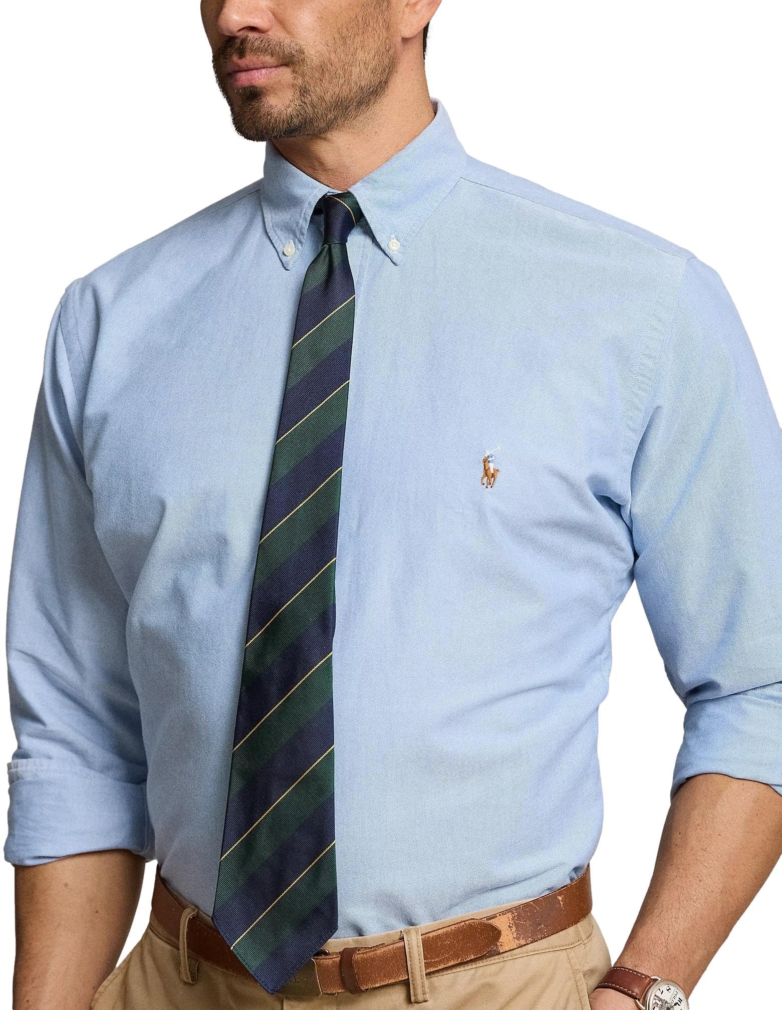 POLO RALPH LAUREN Men's Big & Tall Long Sleeve Oxford Button-Down Shirt | Classic Casual & Business Wear | Perfect for Office, Dates & Formal Occasions