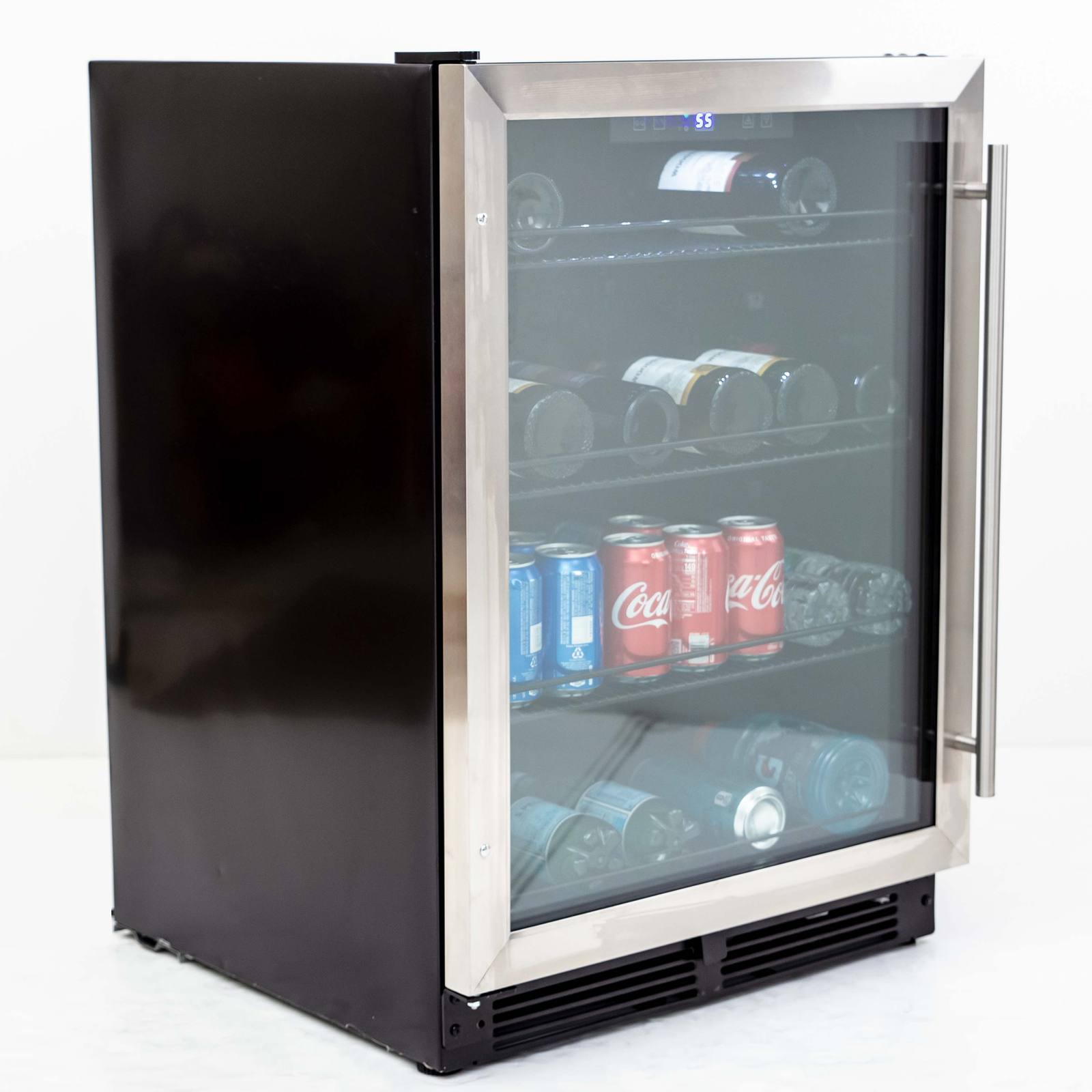 Avanti BVB52T4S 133 Can Stainless Steel Beverage Cooler - Large Capacity Drink Fridge for Soda, Beer & Wine - Perfect for Home Bar, Basement, or Office Use