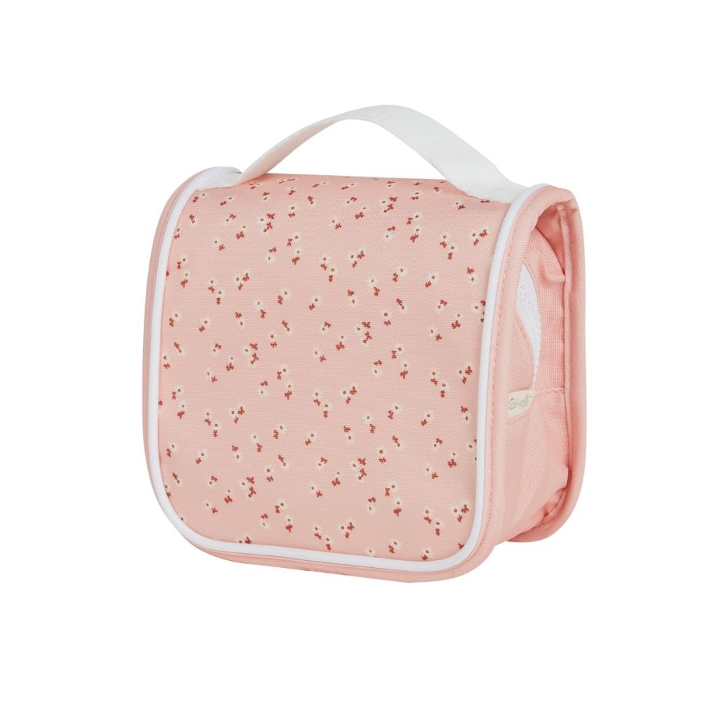 Olli Ella See Ya Washbag – Pink Daisies Waterproof Travel Cosmetic Bag for Women & Girls | Perfect for Toiletries, Makeup, and Travel Accessories