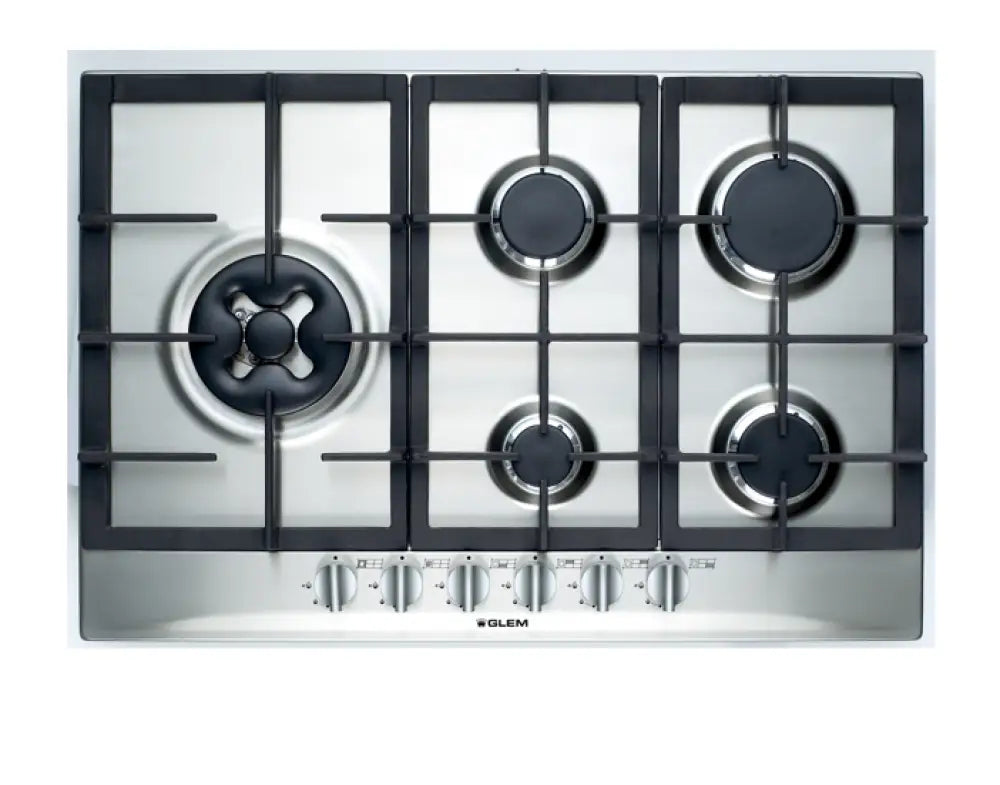 Glem FC95GWI 90cm 5 Burner Gas Hob Stainless Steel - Premium Built-in Cooktop for Modern Kitchens | Perfect for Home Chefs & Entertaining Guests