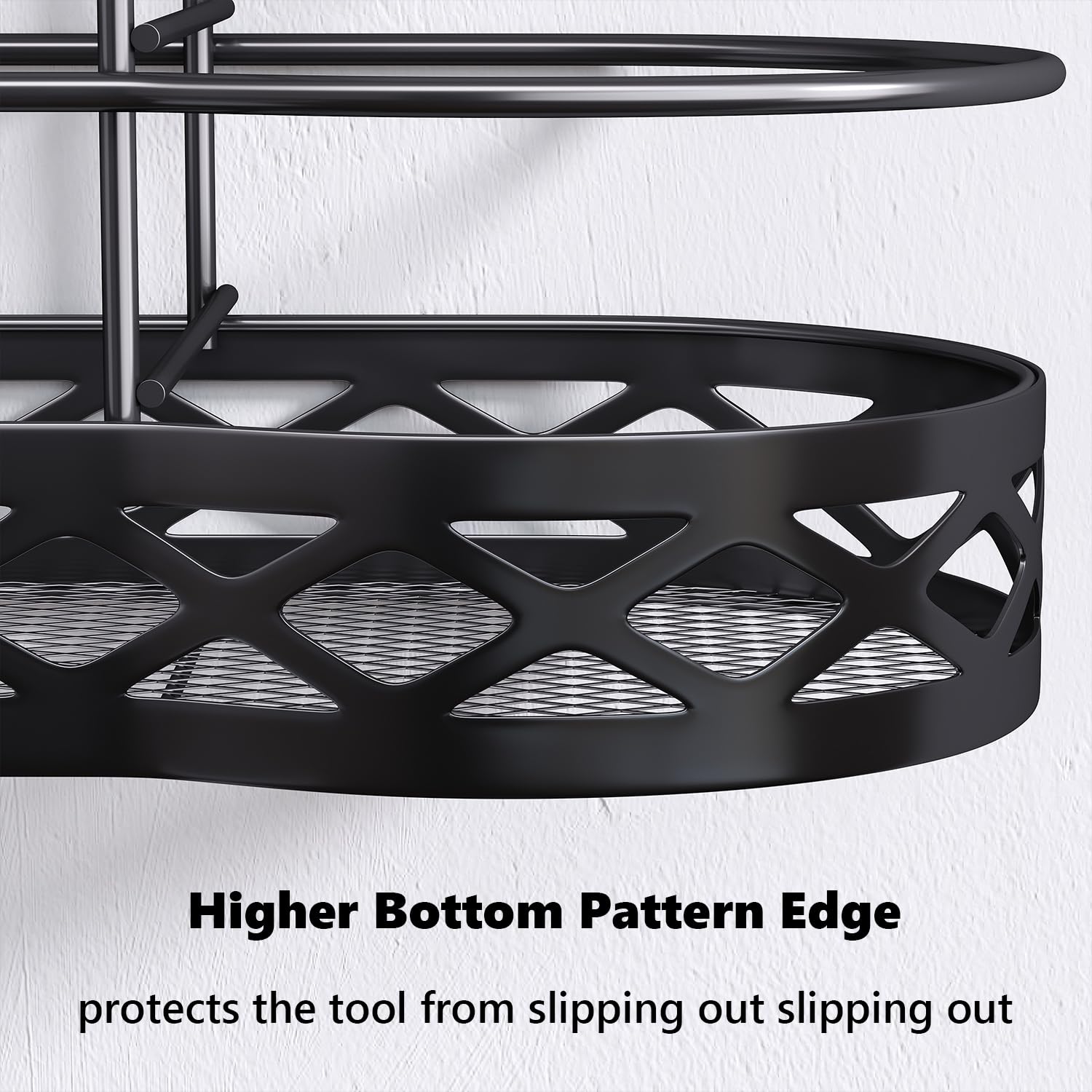 Black Hair Dryer Holder & Organizer - Wall Mount Blow Dryer Storage for Bathroom, Cabinet Door - Perfect for Hair Styling Tools Like Flat Irons & Curling Straighteners - Ideal for Salon, Home & Travel Use