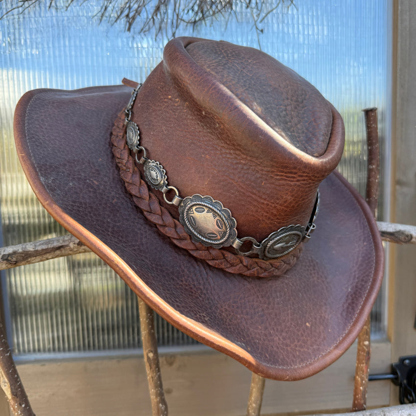 Vintage Sterling Silver Concho Hatband or Belt - 23