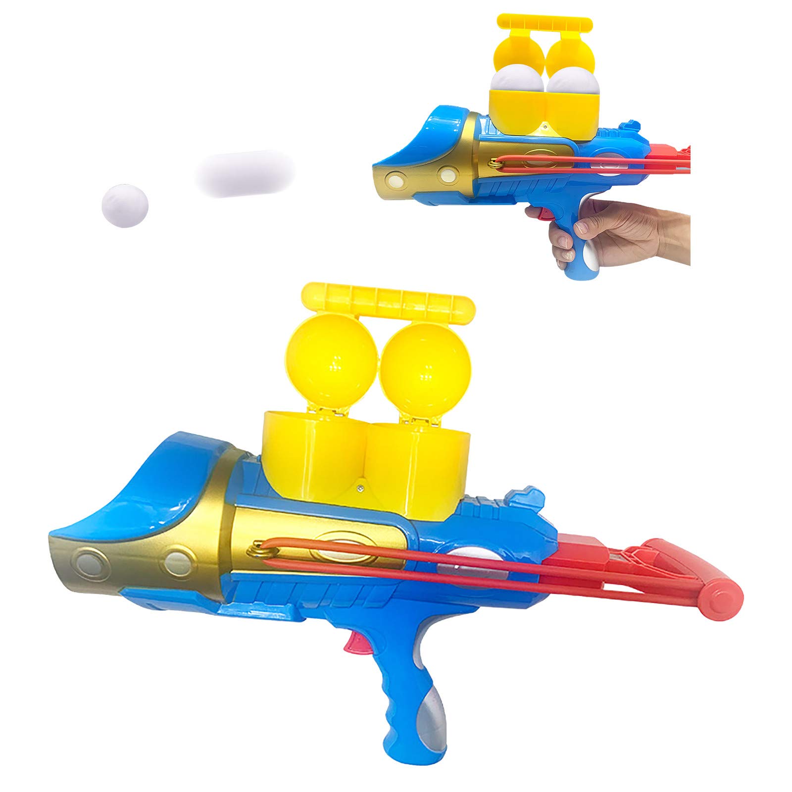 Kids Snowball Maker and Launcher Toy - Round Mold Snow Gun with Handle for Winter Snowball Fights | Outdoor Winter Play & Backyard Snow Activities