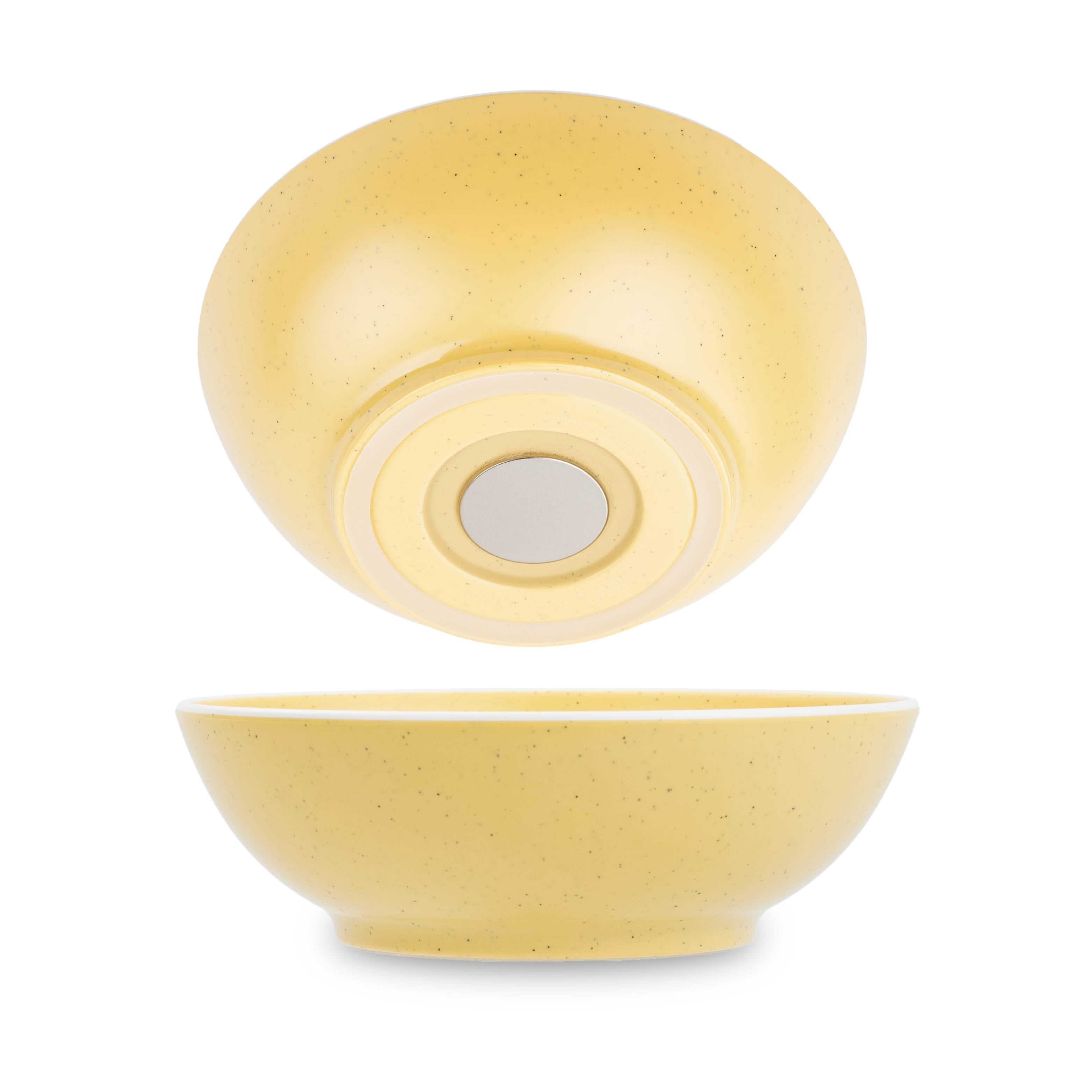 DOLOMIT YELLOW Plastic Mixing Bowls with Lids - 16cm Magnetic Kitchen Storage Containers for Baking, Cooking & Food Prep | Microwave & Dishwasher Safe
