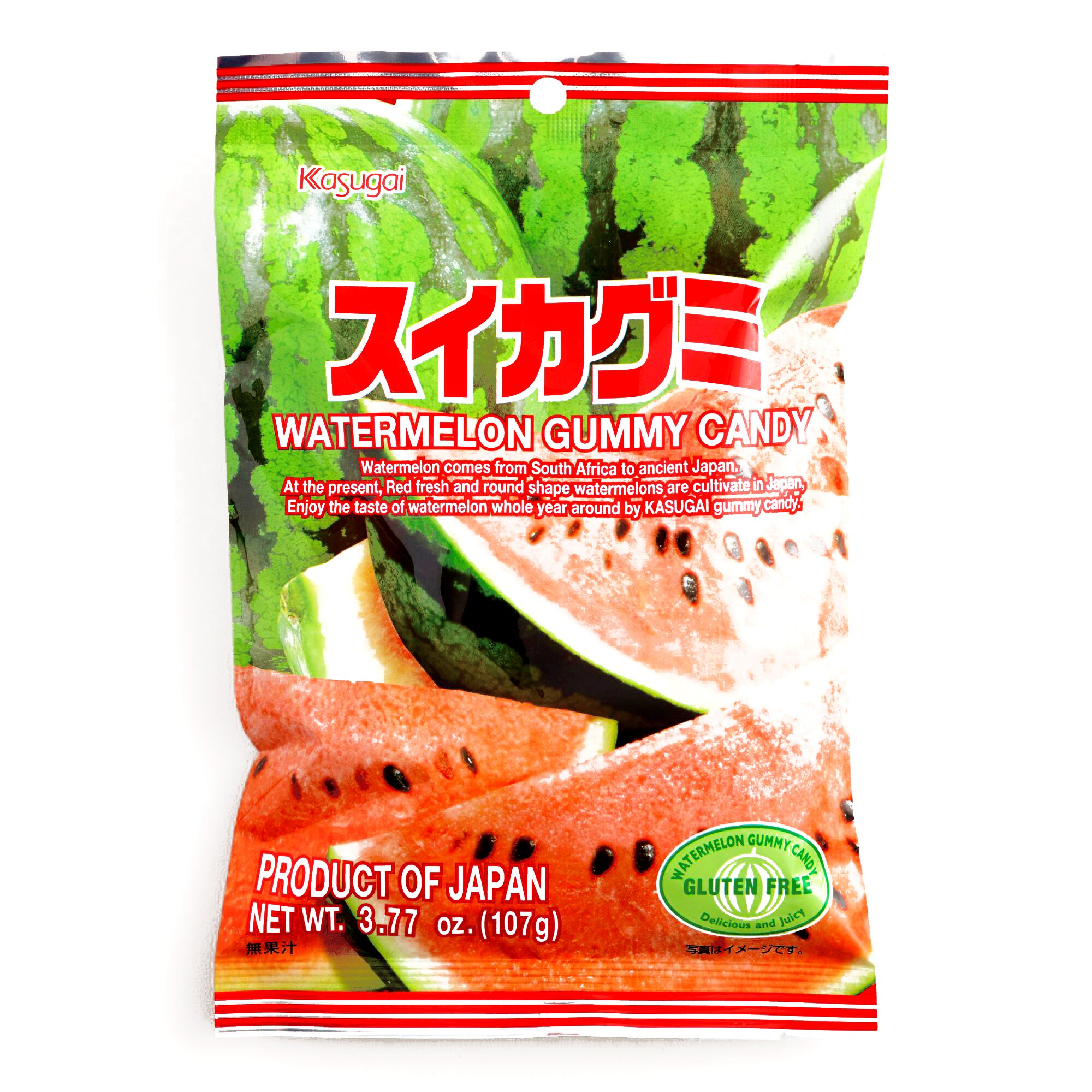 Kasugai Watermelon Gummy Candy - 3.77oz (6 Pack) | Japanese Fruit Snacks | Perfect for Parties, Gifts & On-the-Go Snacking