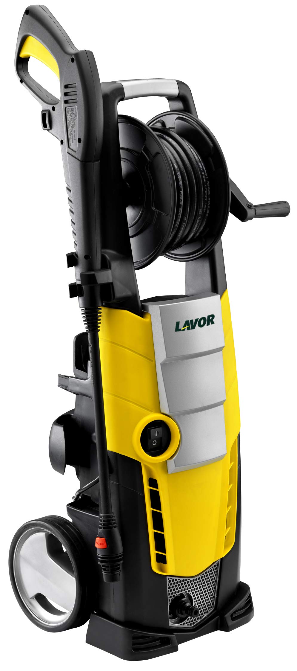 Lavor Galaxy 160 Pressure Washer, 2500W, 160 Bar Max, 510L/H Max, Fixed & Rotary Brush, Patio Cleaner, 8m Hose, Gun, Lance with Variojet & Turbo Nozzle, Yellow/Black - Perfect for Driveway, Deck, and Outdoor Surface Cleaning