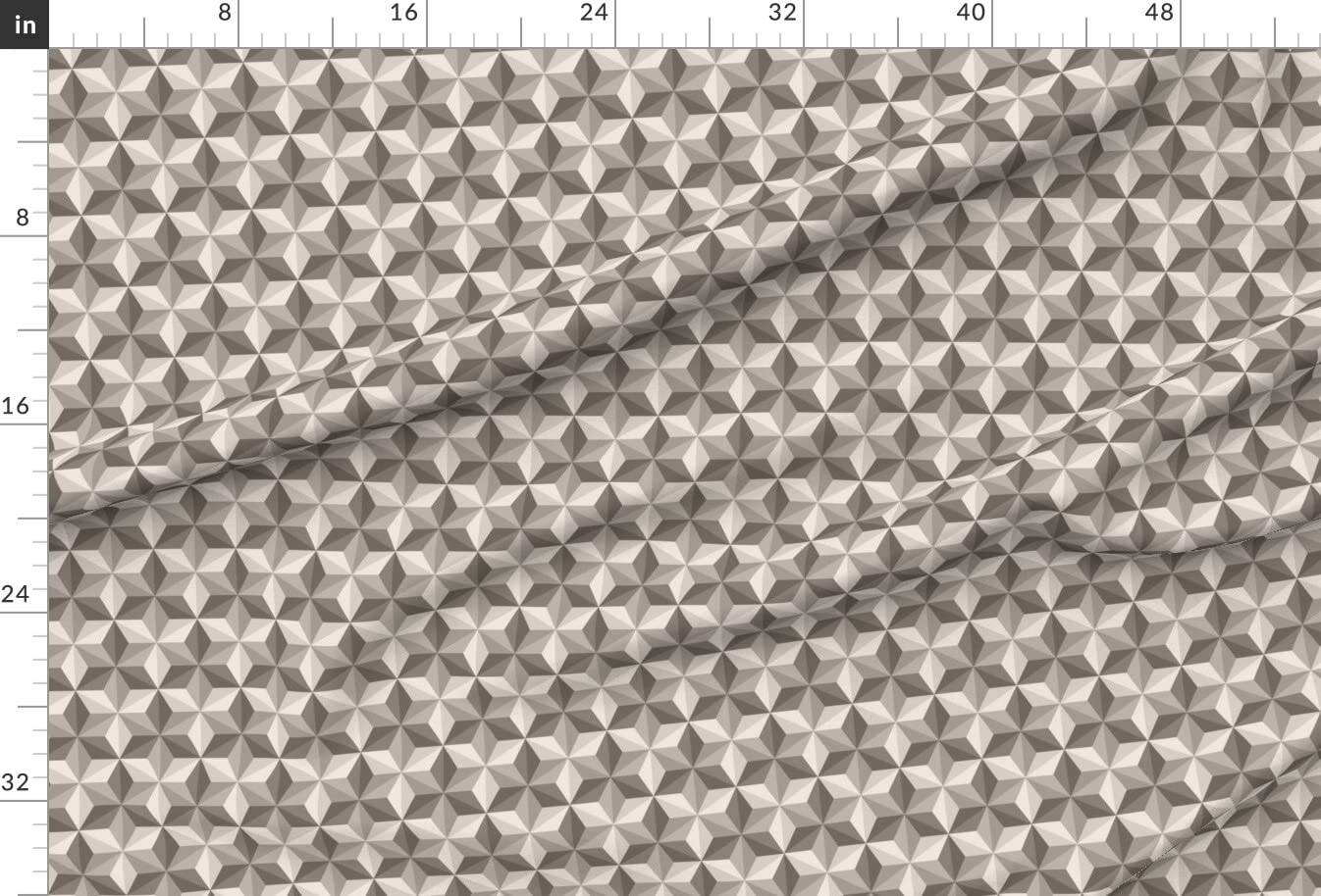 Geometric Triangles Taupe Beige Asanoha Printed Minky Fabric by The Yard - Soft Plush Material for Sewing Baby Blankets, Quilt Backing & DIY Plush Toys - Perfect for Nursery Decor, Craft Projects & Home Textiles